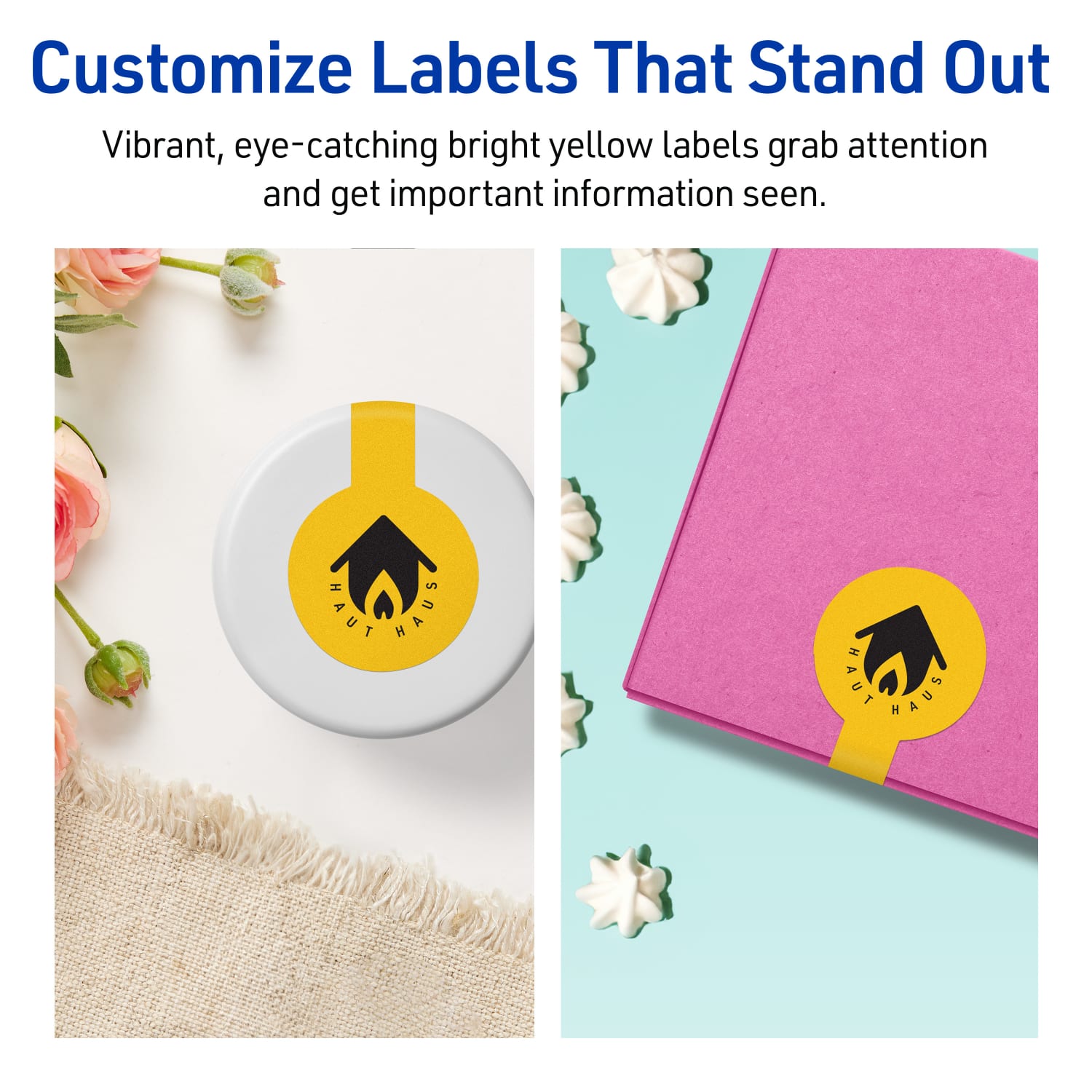 Avery Print-To-The-Edge Labels With Sure Feed Technology, 94116-BYP10, Lollipop, 1-1/2in x 4in, Matte Bright Yellow, Pack of 80 - Image 4