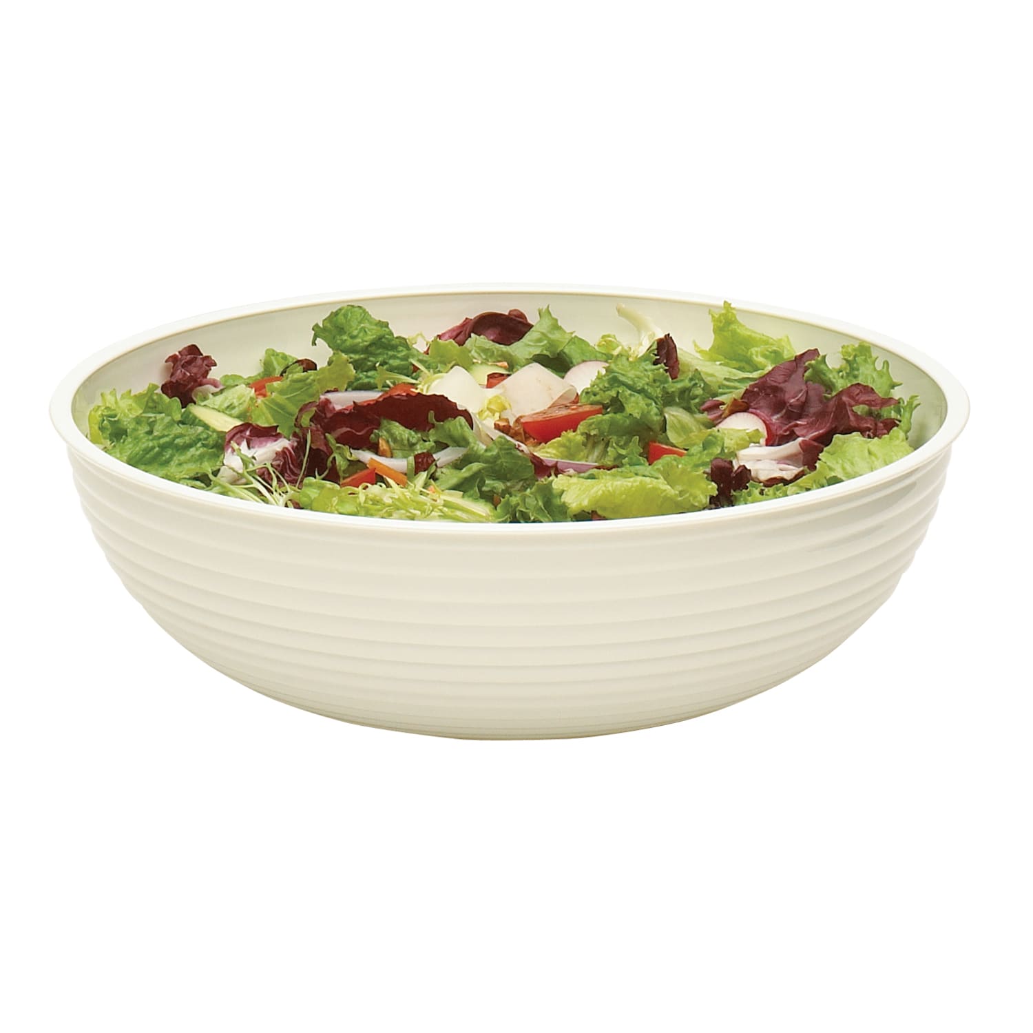 Cambro Camwear Round Ribbed Bowls, 10in, White, Set Of 12 Bowls - Image 3