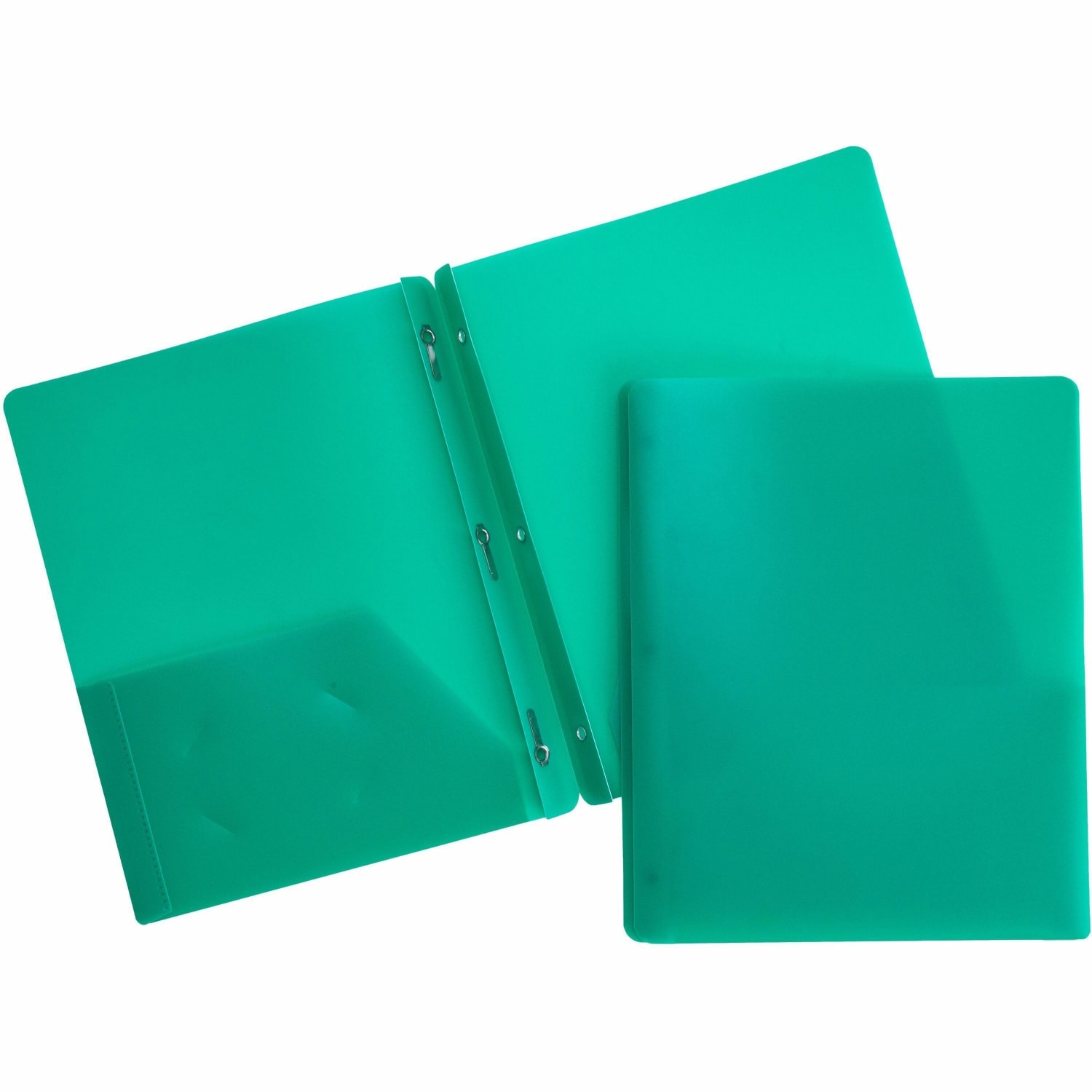 Business Source 3-Hole Punched Poly Portfolio, Letter Size, 8-1/2in x 11in, Green