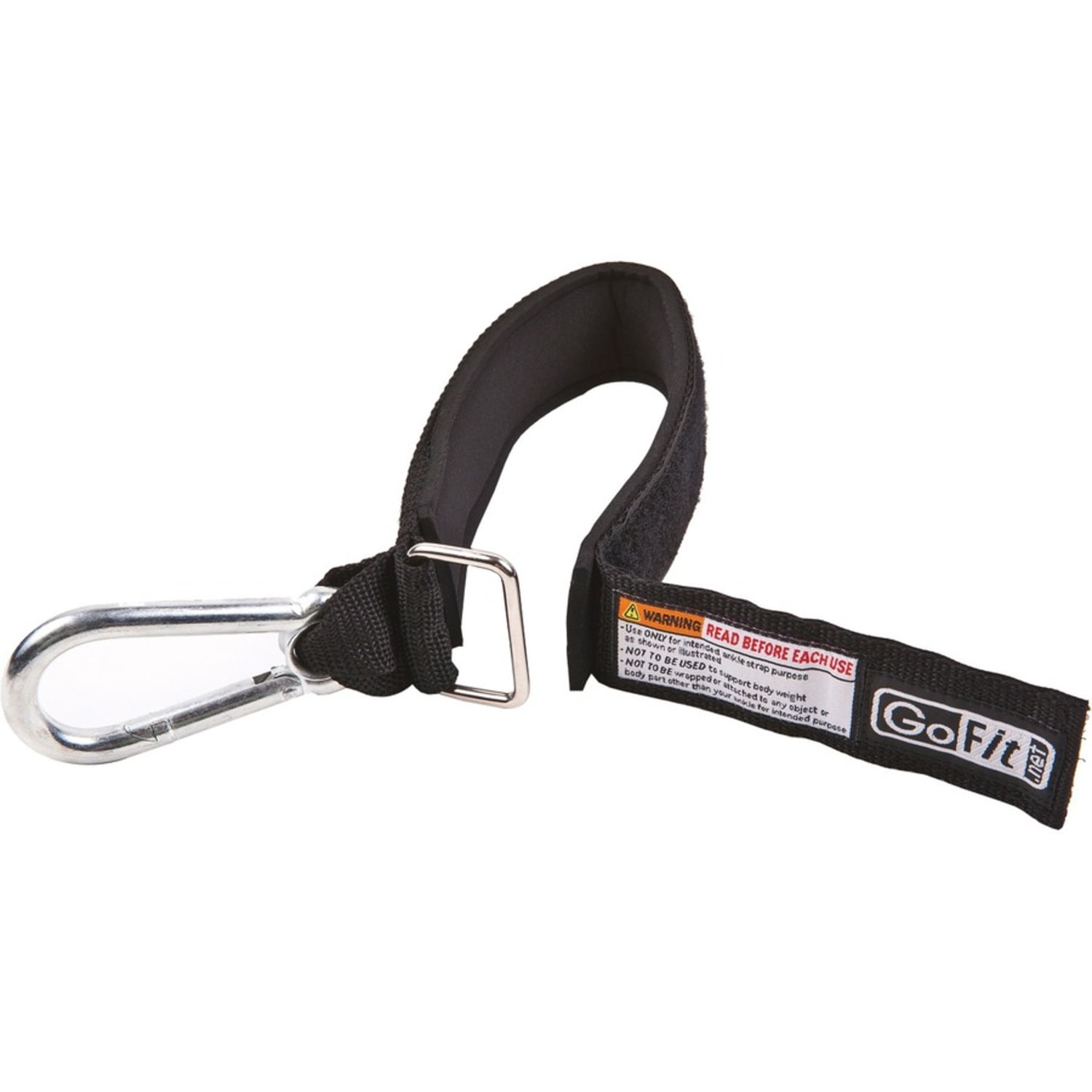 GoFit GF-STAS Ankle Strap with Carabiner for Tubes and Resistance Bands - Adjustable - Carabiner Attachment - 3in Height x 9.5in Width x 1.5in Length - Neoprene, Steel - Image 3