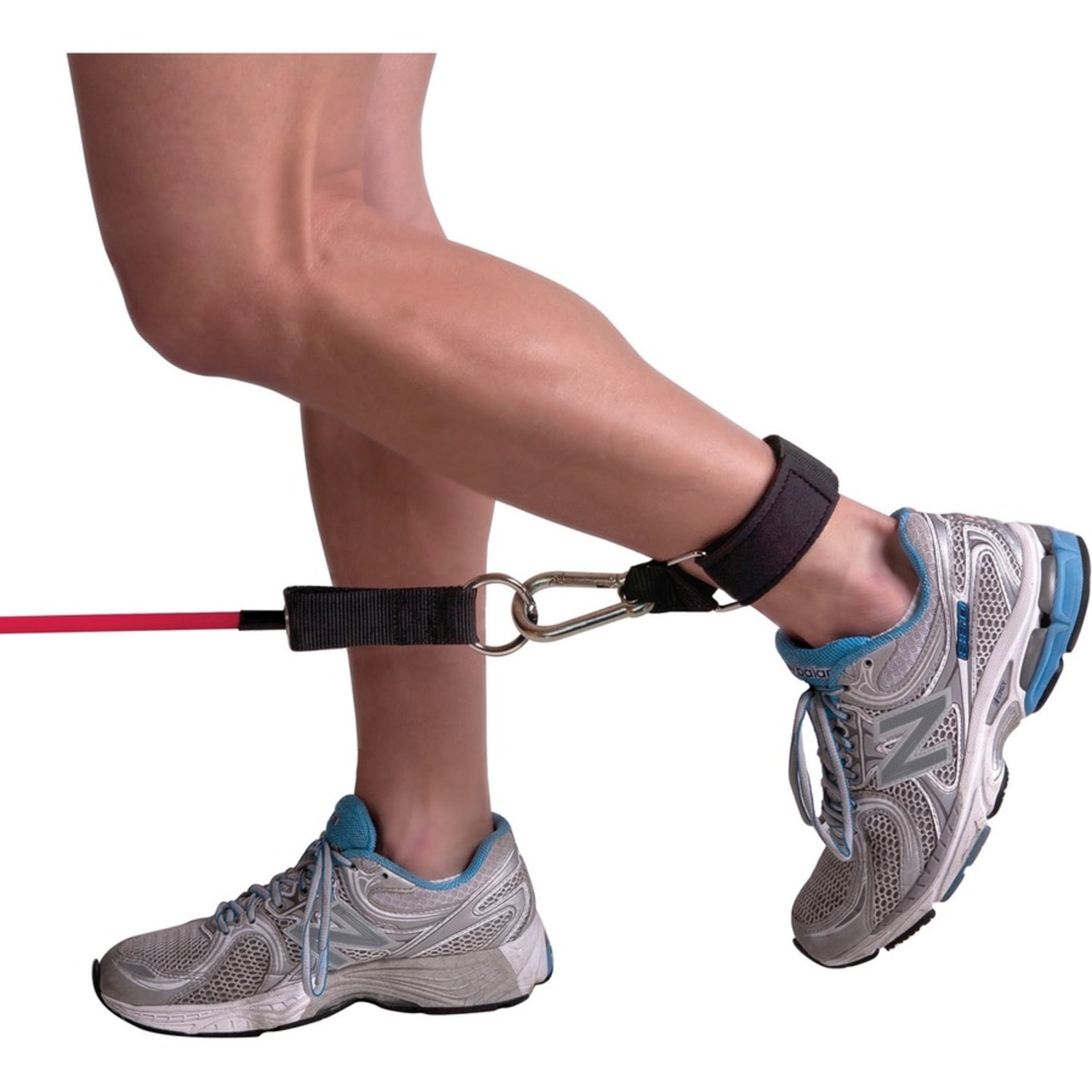 GoFit GF-STAS Ankle Strap with Carabiner for Tubes and Resistance Bands - Adjustable - Carabiner Attachment - 3in Height x 9.5in Width x 1.5in Length - Neoprene, Steel - Image 4