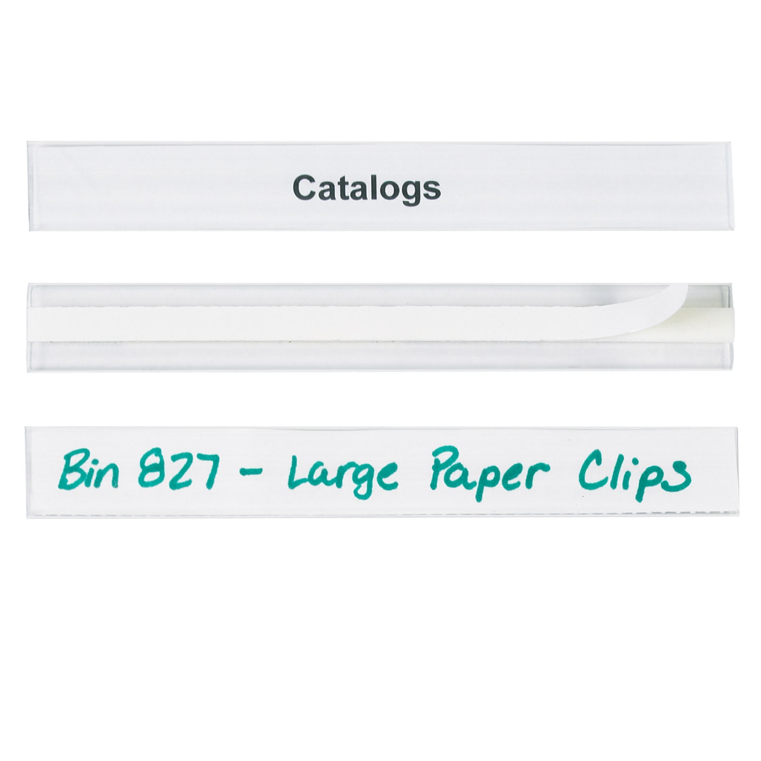 HOL-DEX Self-Adhesive Plastic Label Holders, 3/4in x 6in, Clear, Pack Of 12 - Image 3