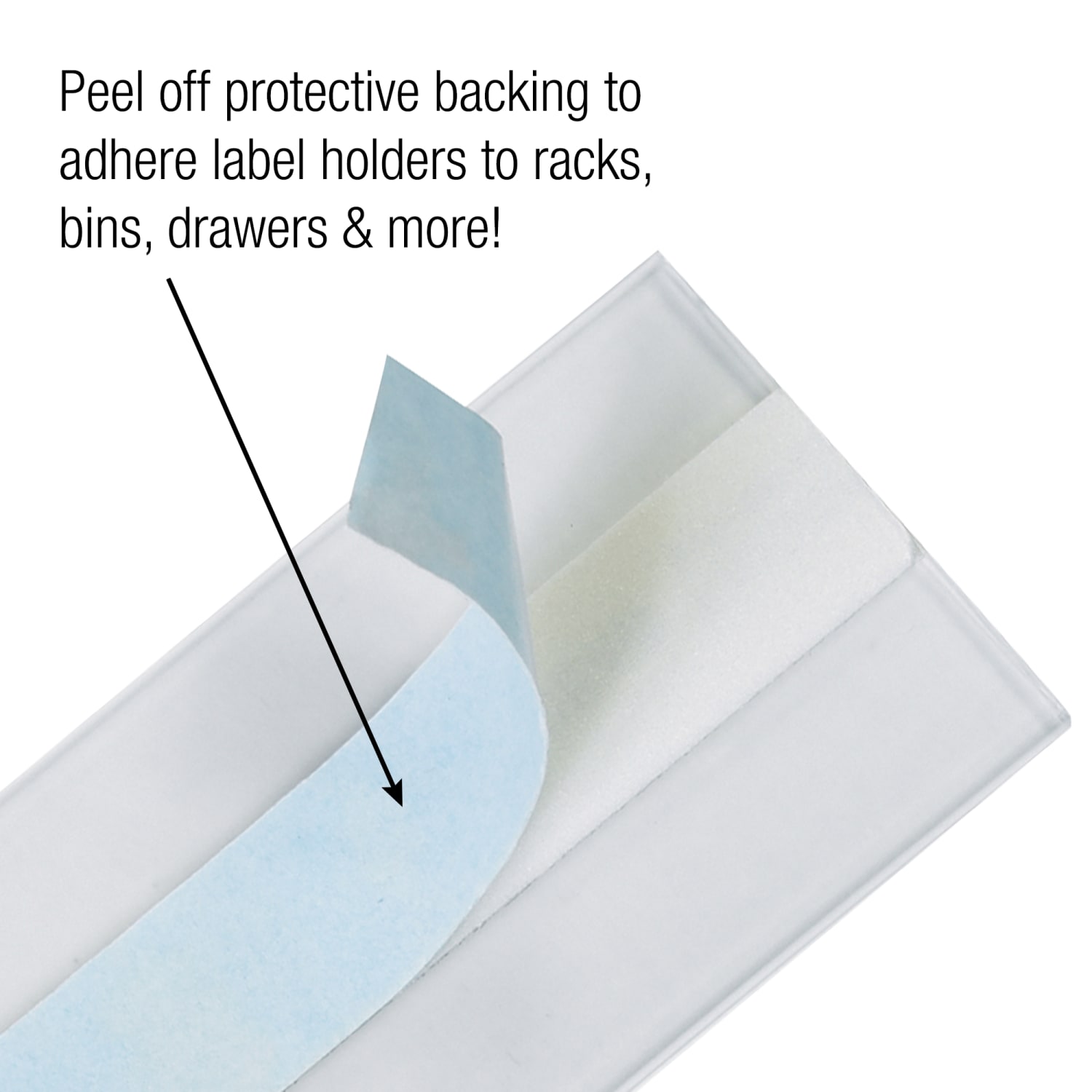 HOL-DEX Self-Adhesive Plastic Label Holders, 3/4in x 6in, Clear, Pack Of 12 - Image 4