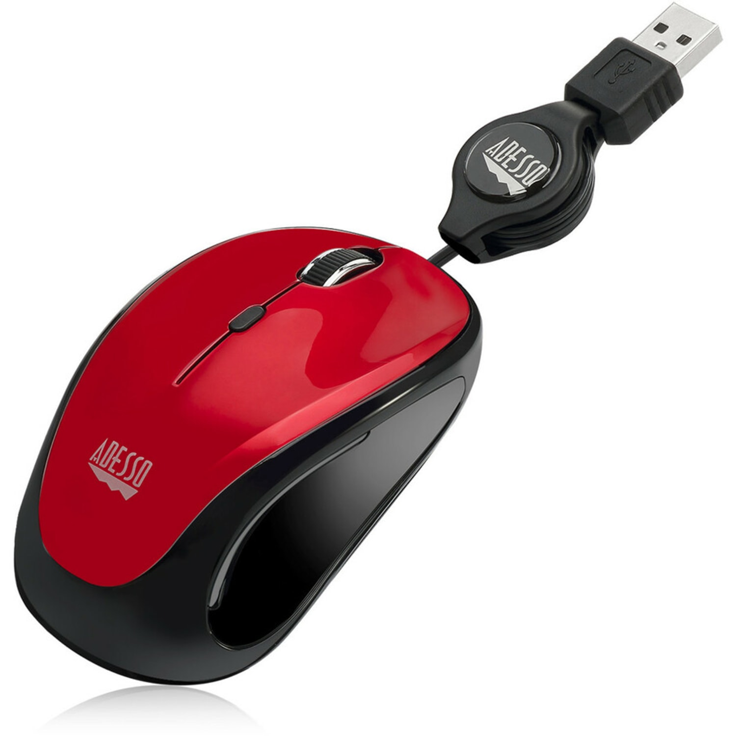 Adesso iMouse S8R USB Illuminated Retractable Mini Optical Mouse, Red - Image 5