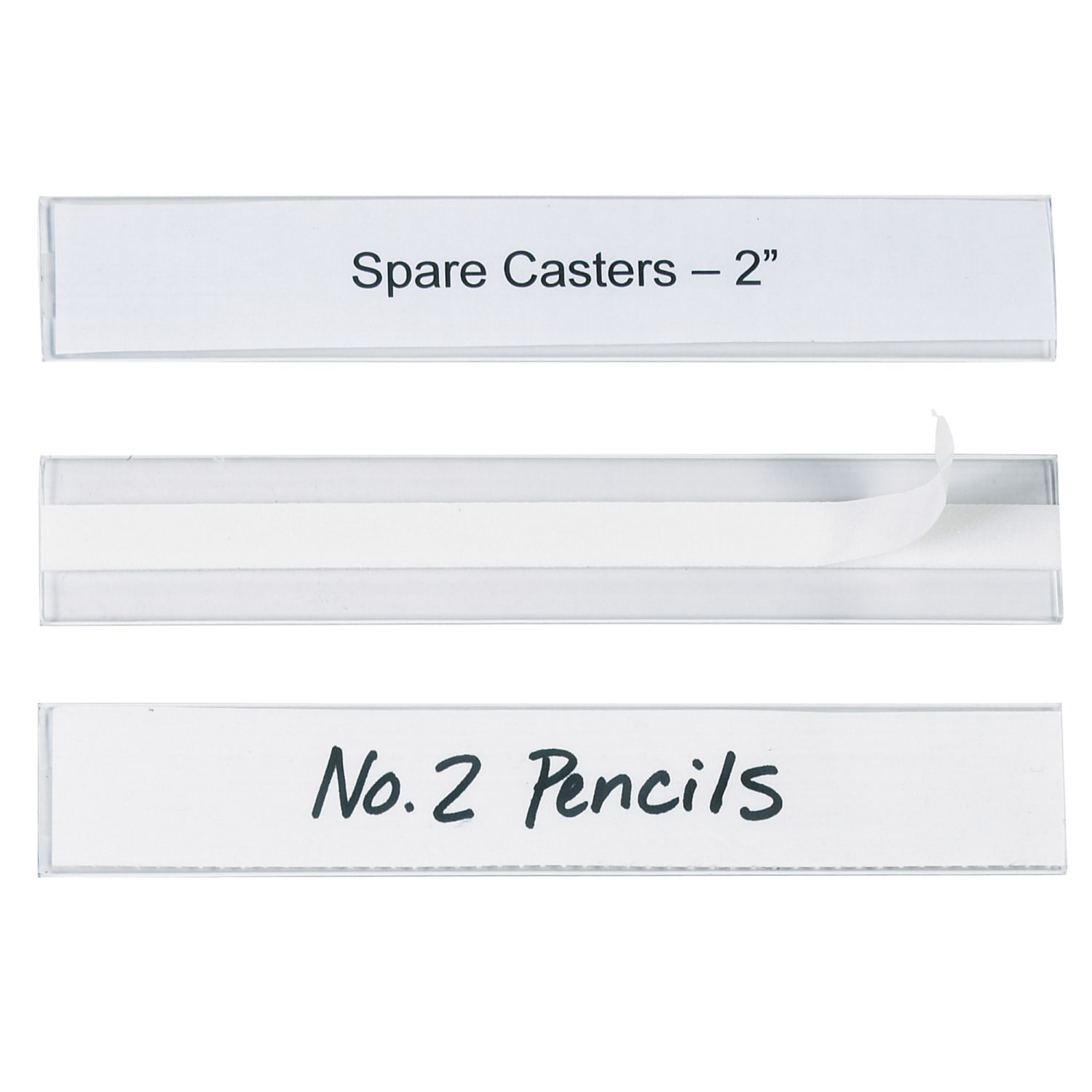HOL-DEX Self-Adhesive Plastic Label Holders, 1in x 6in, Clear, Pack Of 12 - Image 3