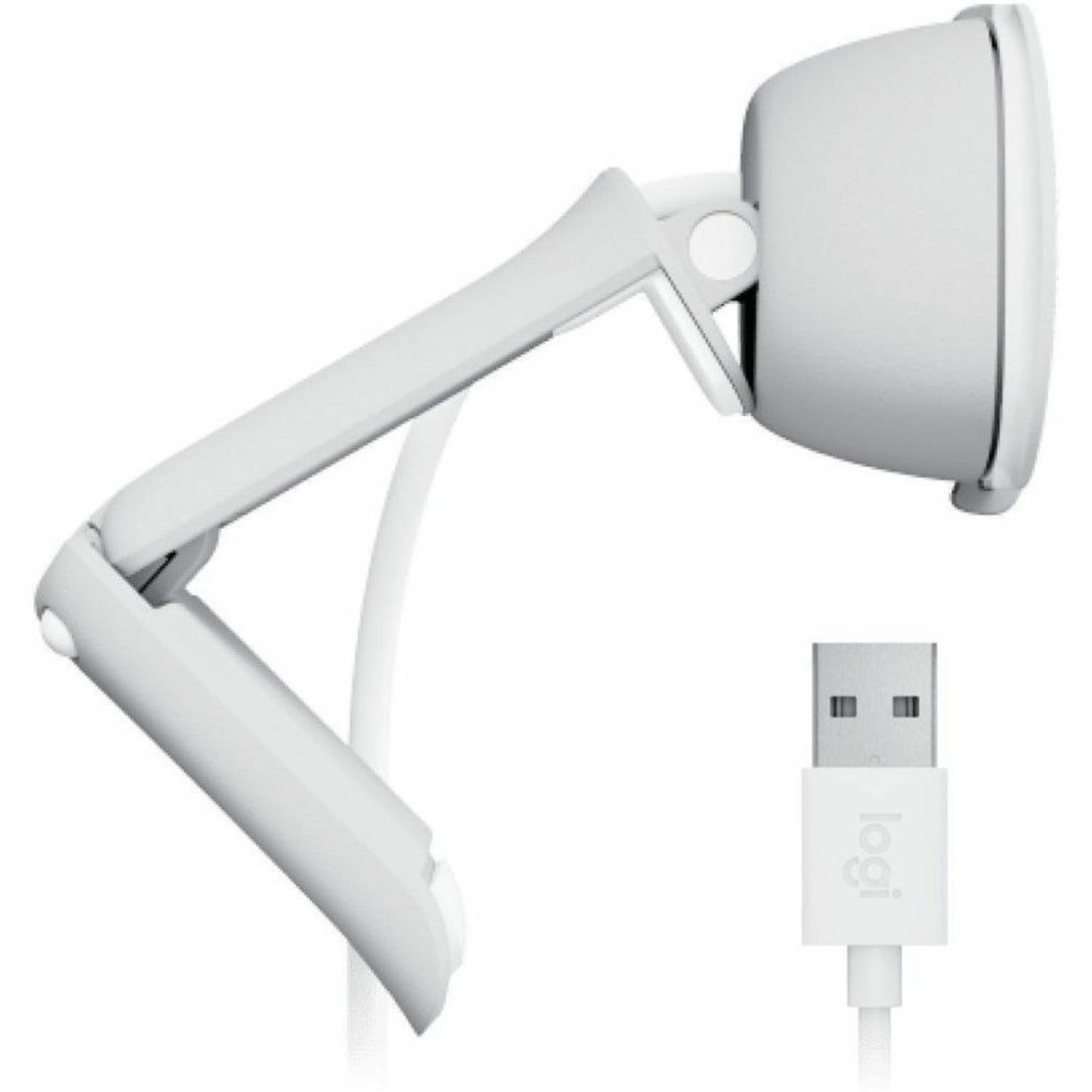 Logitech BRIO 100 Webcam - 2 Megapixel - Off White - USB Type A - 1 Pack(s) - 1920x 1080 Video - Fixed Focus - 58 deg. Angle - Microphone - macOS, Windows - Image 4