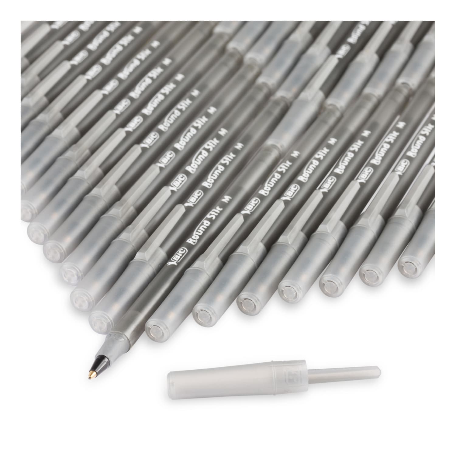 BIC Round Stic Xtra Life Ballpoint Pens, Medium Point, 1.0 mm, Translucent Barrel, Black Ink, Box Of 240 Pens - Image 4