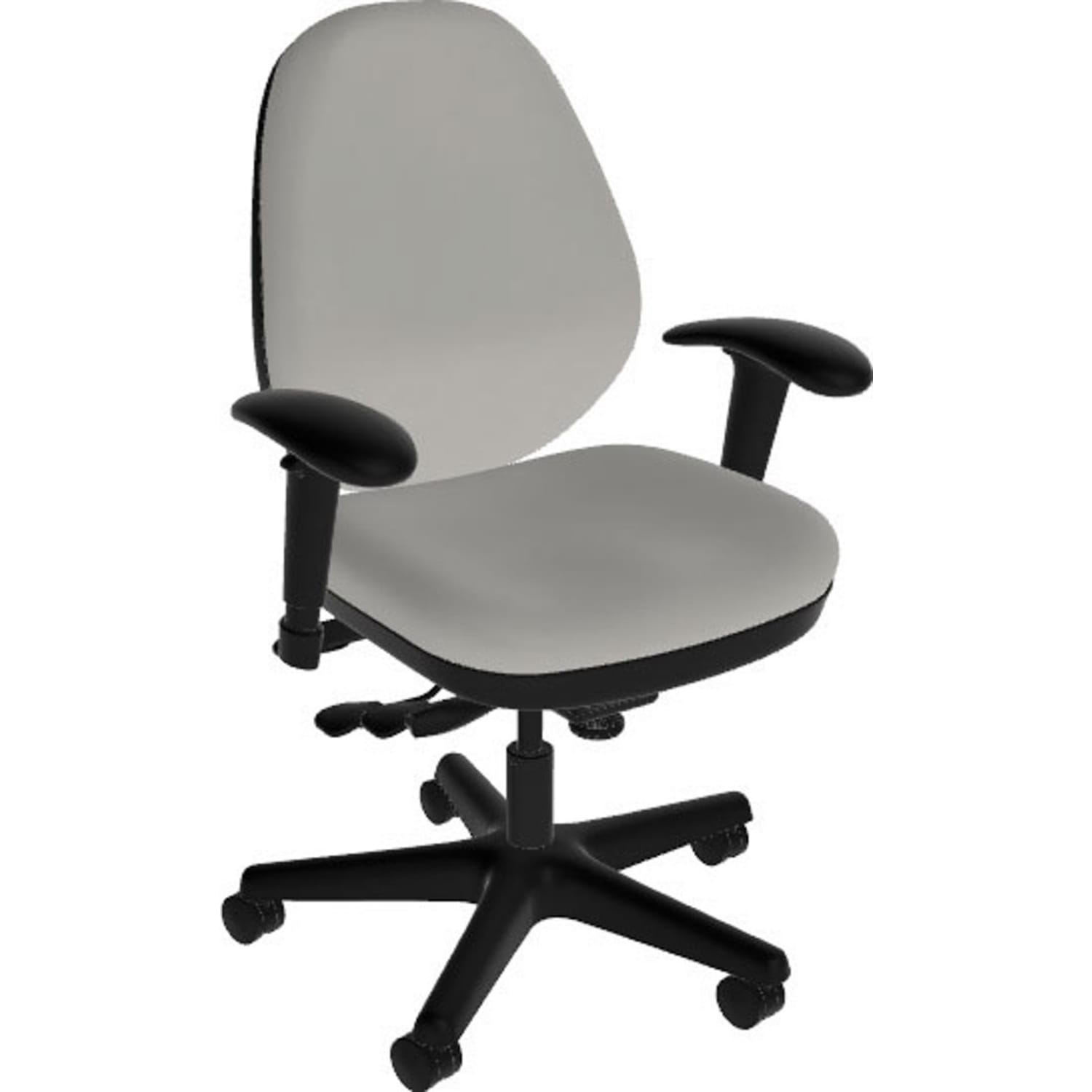 Sitmatic GoodFit Multifunction Mid-Back Chair, Fabric, 38inH, Gray/Black