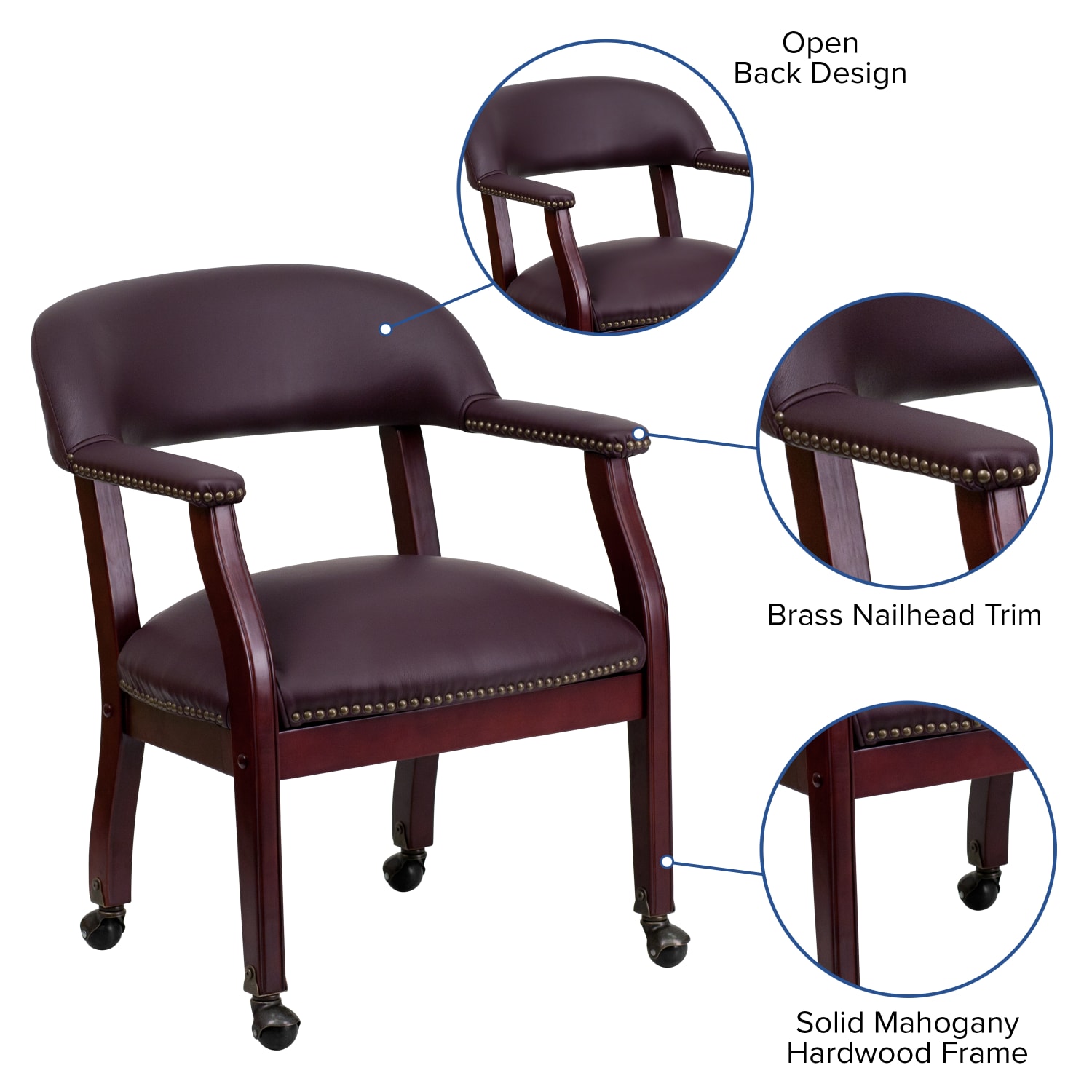 Flash Furniture Leathersoft Conference Chairs, Burgundy - Image 5