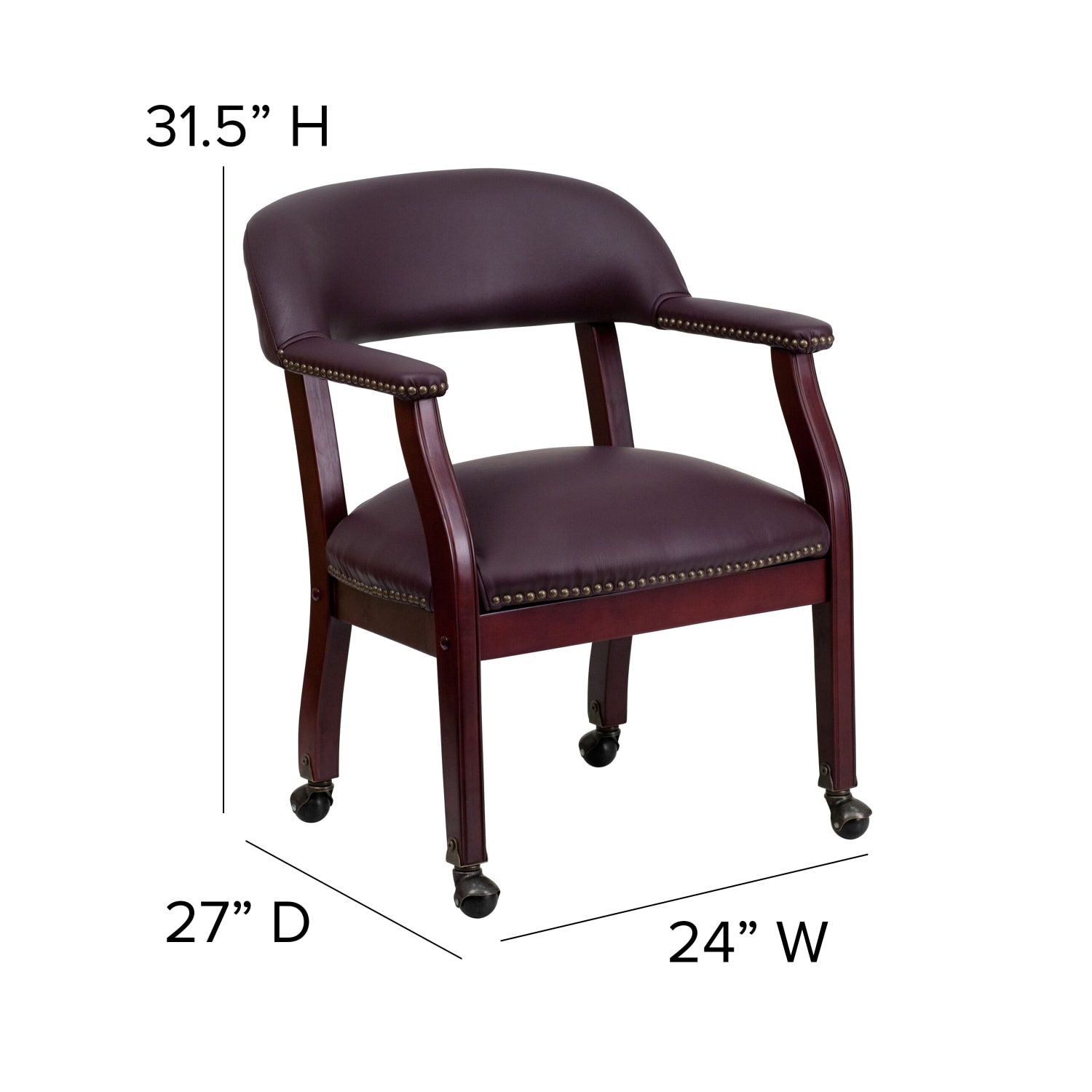 Flash Furniture Leathersoft Conference Chairs, Burgundy - Image 6