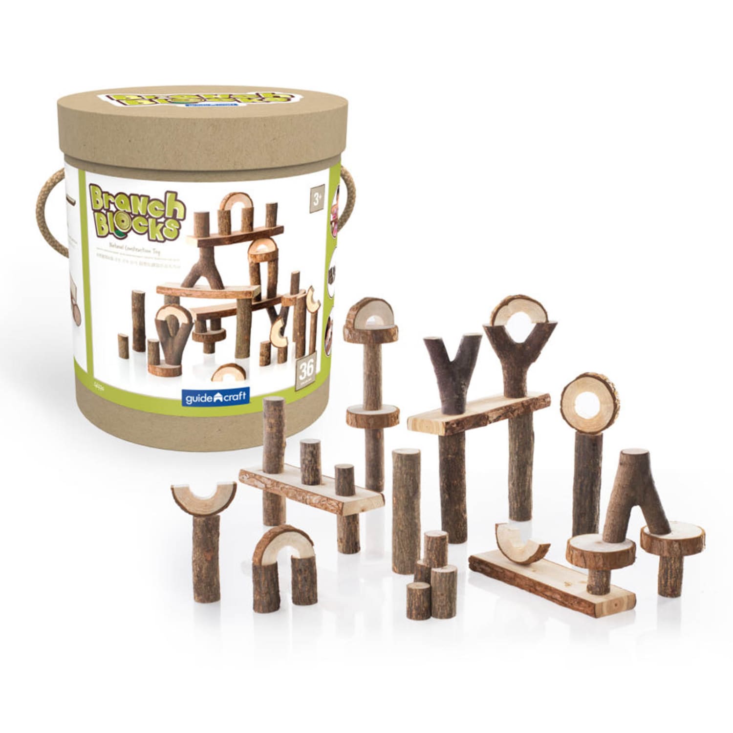Guidecraft Branch Blocks, Brown, Pack Of 36 Blocks - Image 3