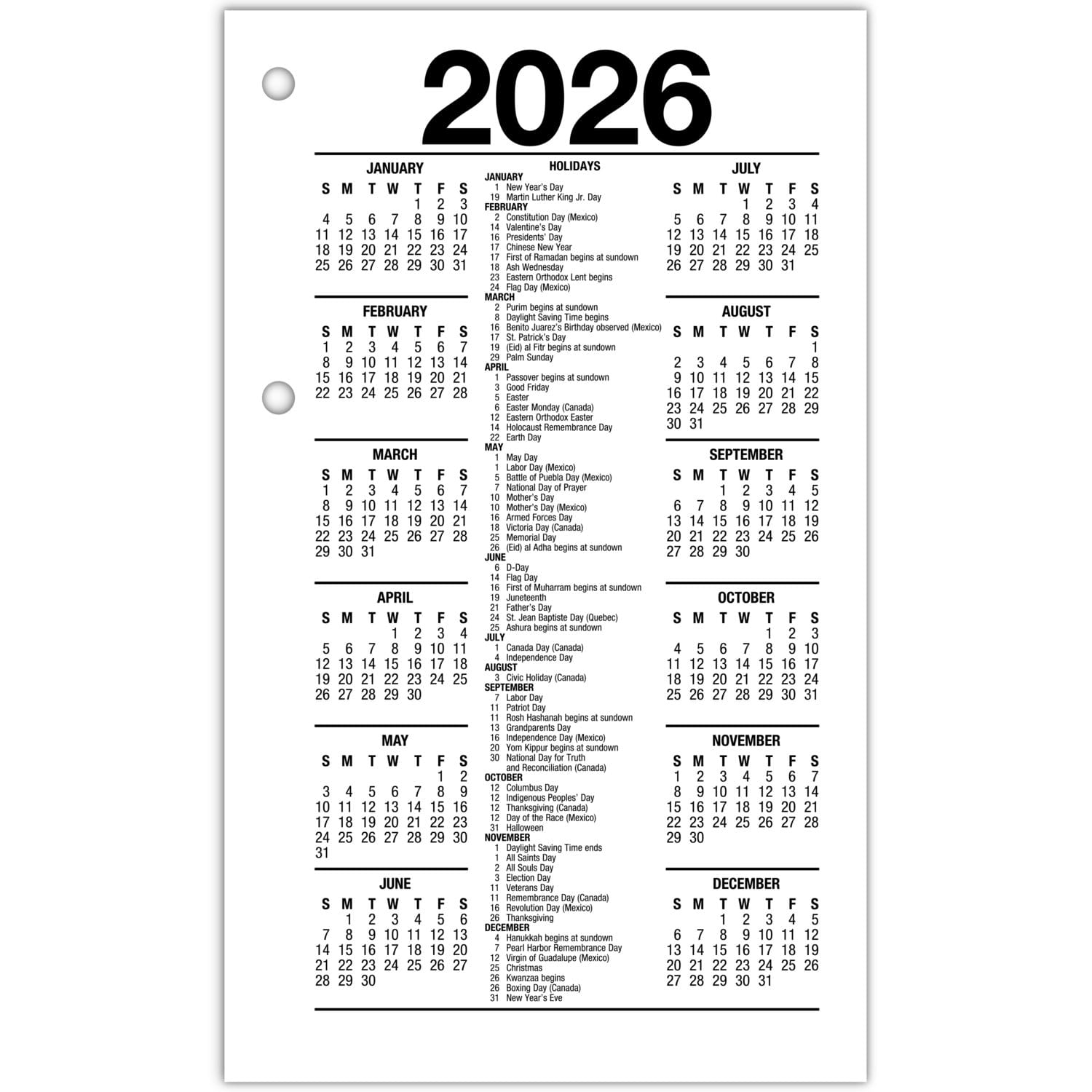 AT-A-GLANCE 2026 Recycled Daily Loose-Leaf Desk Calendar Refill, Standard, 3 1/2in x 6in - Image 5