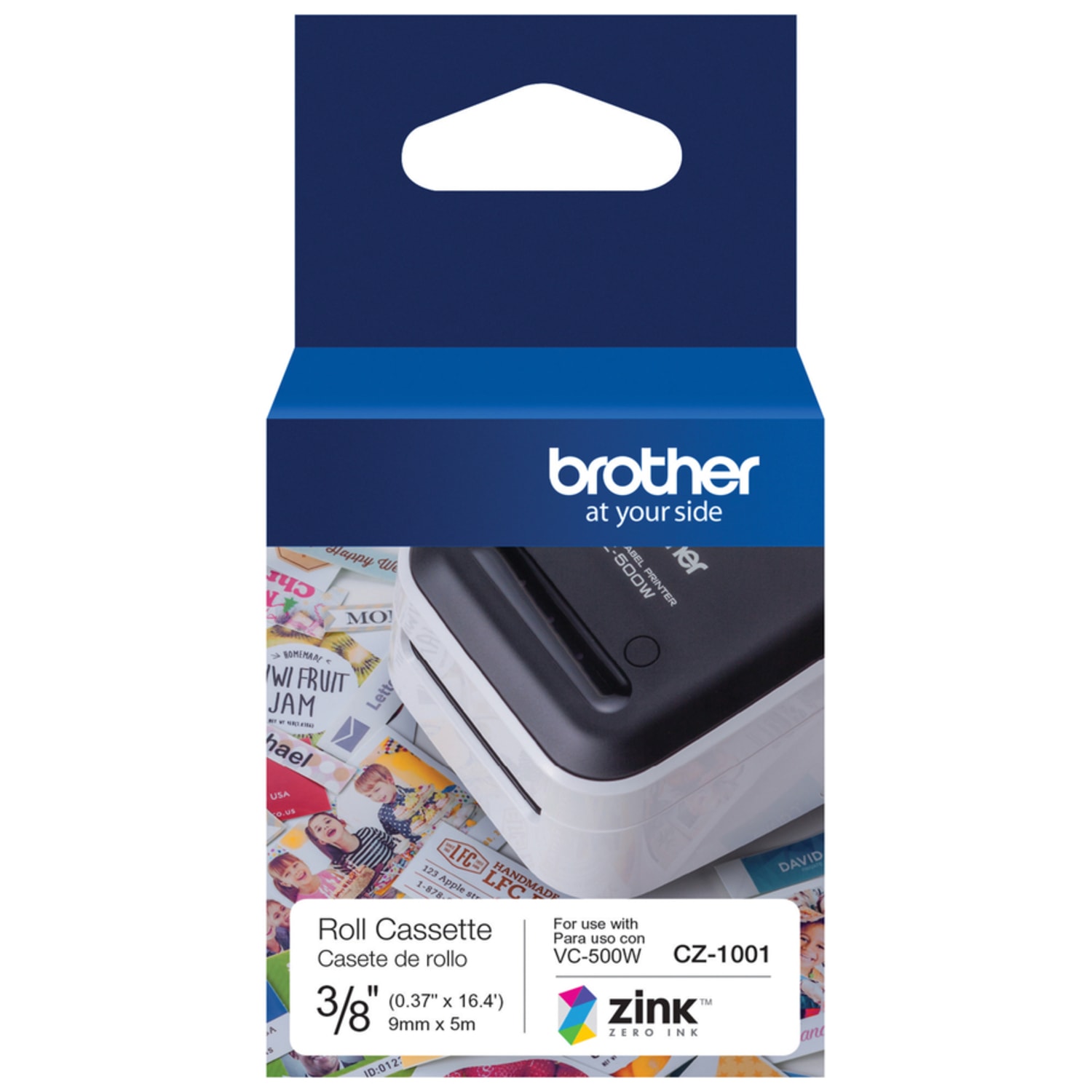 Brother Genuine CZ-1001 3/8in (0.37in) 9mm wide x 16.4 ft. (5 m) long label roll featuring ZINK Zero Ink technology - CZ1001 - Image 4