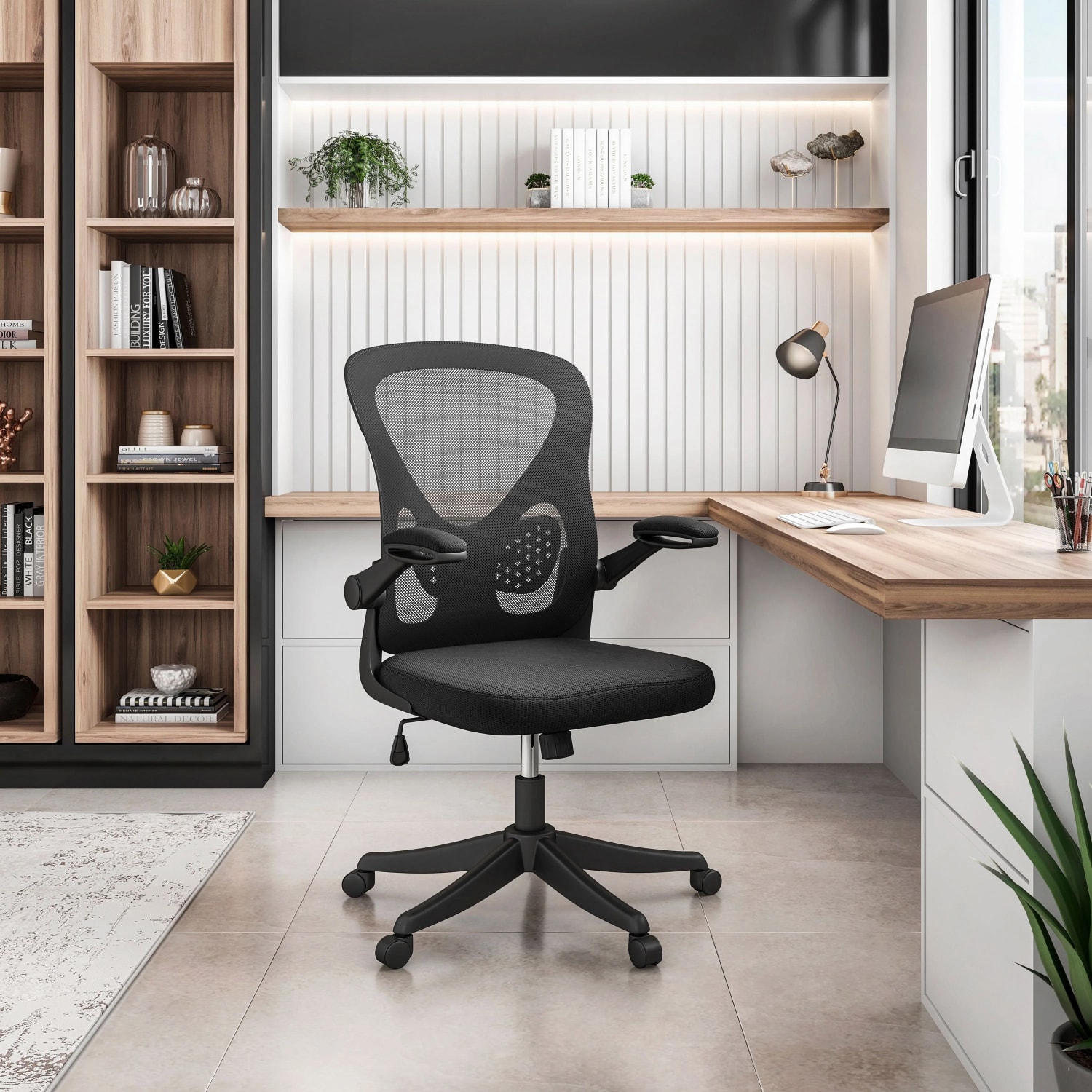Techni Mobili Ergonomic Mesh High-Back Task Chair, Black - Image 3
