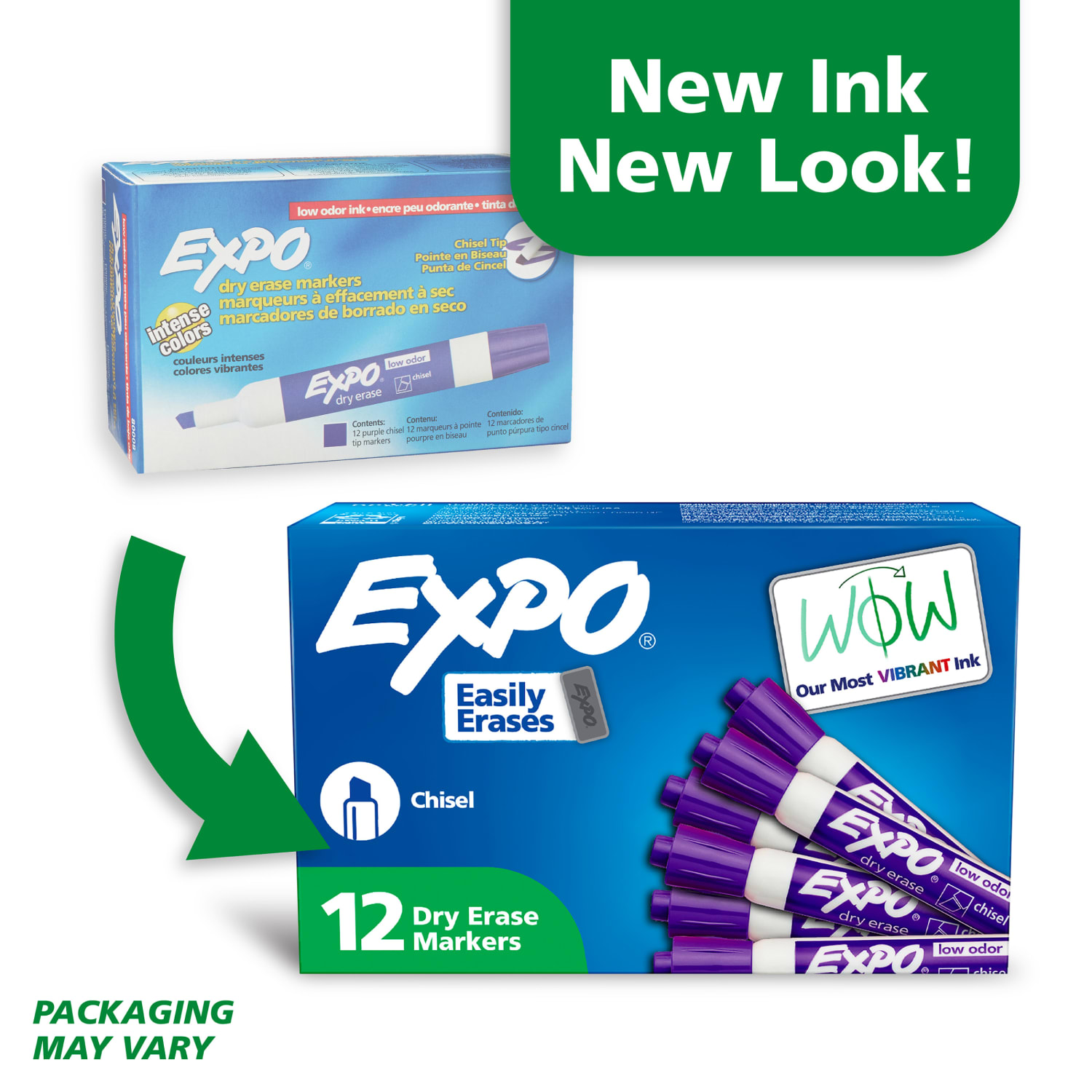 EXPO Low-Odor Dry-Erase Markers, Chisel Point, Purple, Pack Of 12 - Image 3