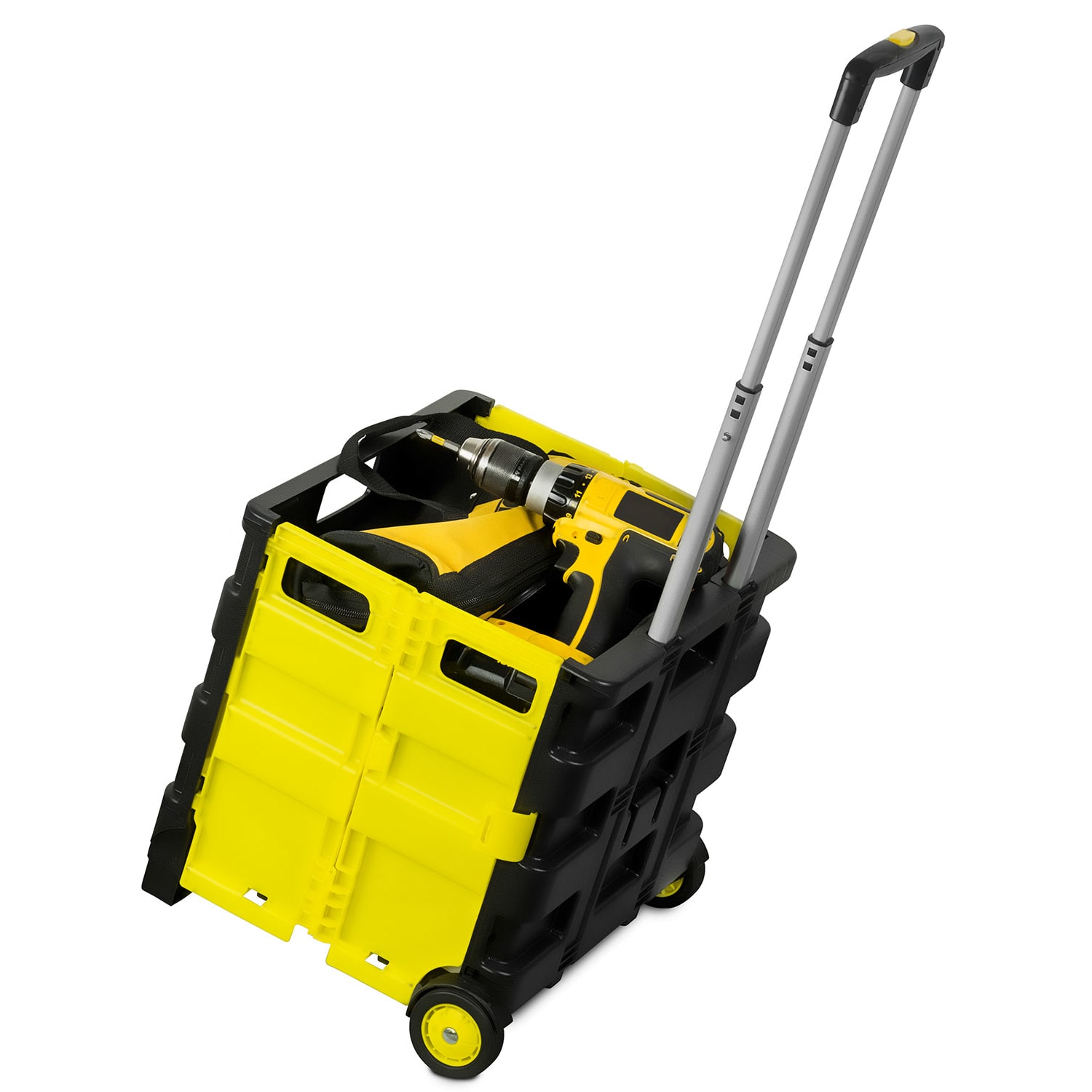 Mount-It! MI-904 Rolling Collapsible Utility Cart, 15inH x 33inW x 13inD, Black - Image 4