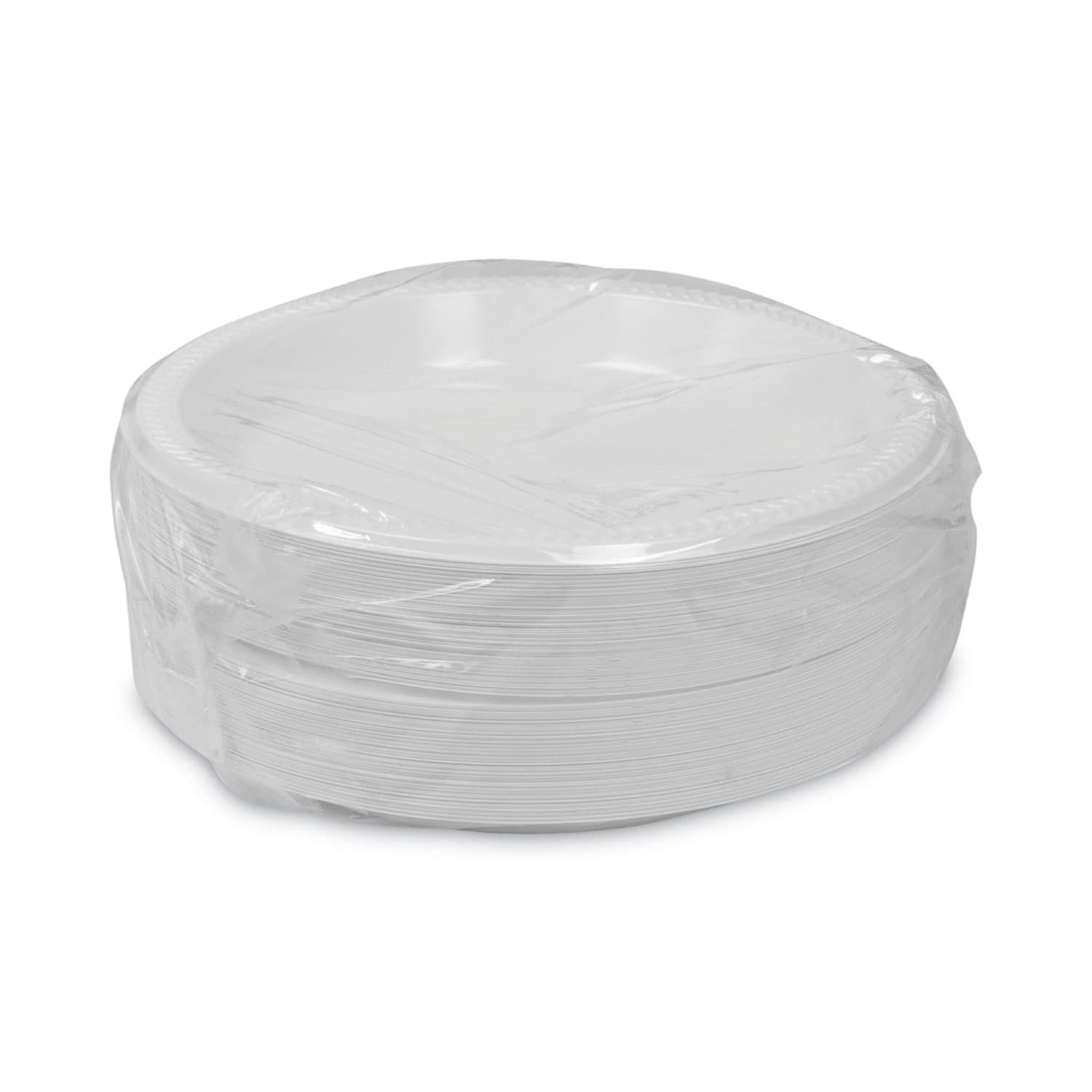 Pactiv Evergreen Meadoware Impact Plastic Dinnerware Plates, 10-1/4in, White, Pack Of 500 Plates - Image 4