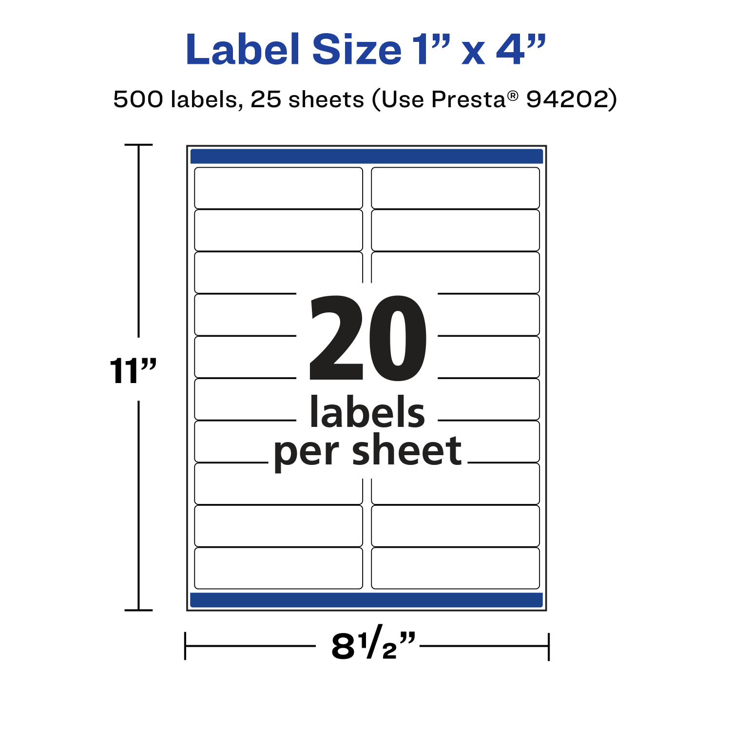 Avery Permanent Labels With Sure Feed, 94202-WMP25, Rectangle, 1in x 4in, White, Pack Of 500 - Image 6