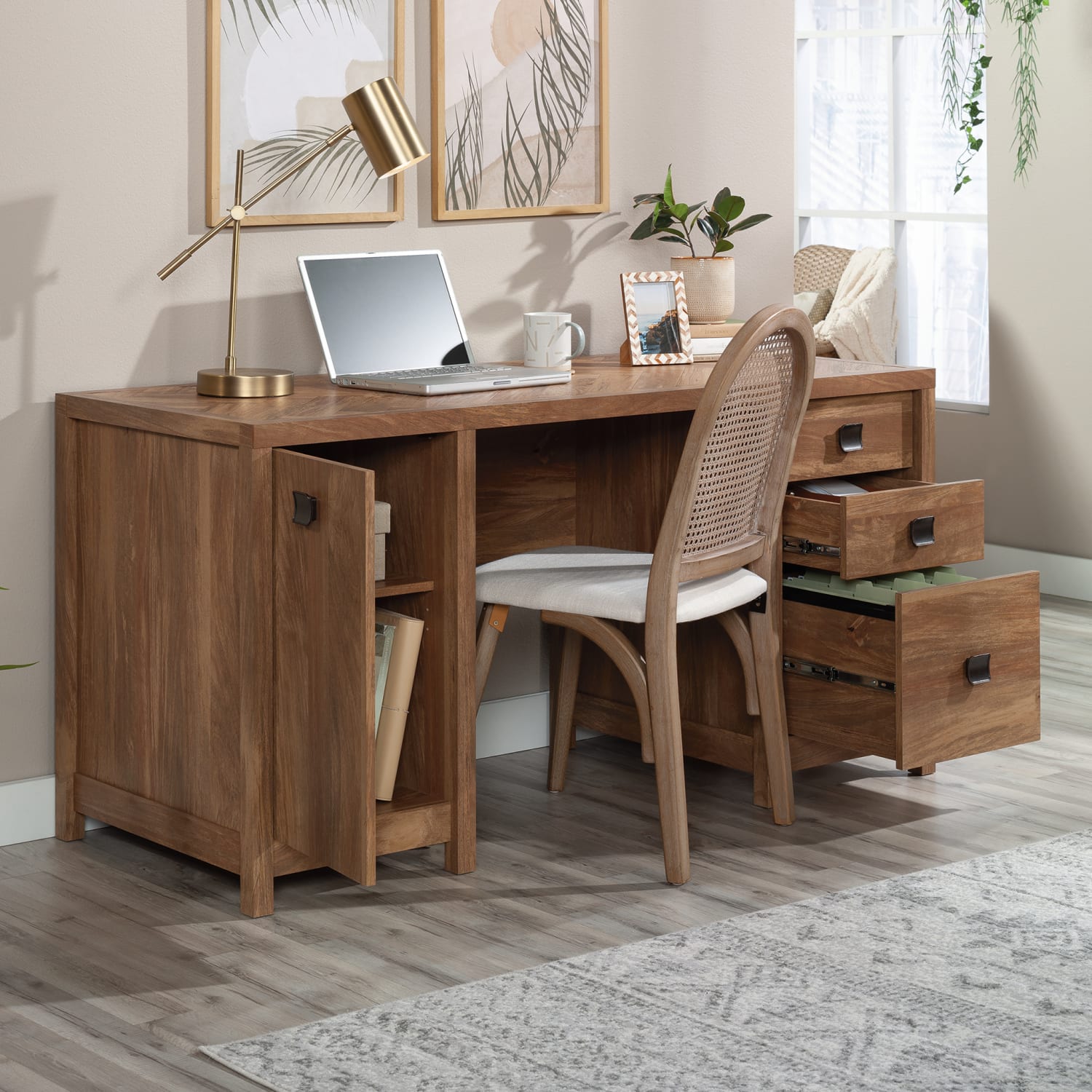 Sauder Cannery Bridge 60inW Computer Desk, Sindoori Mango - Image 4