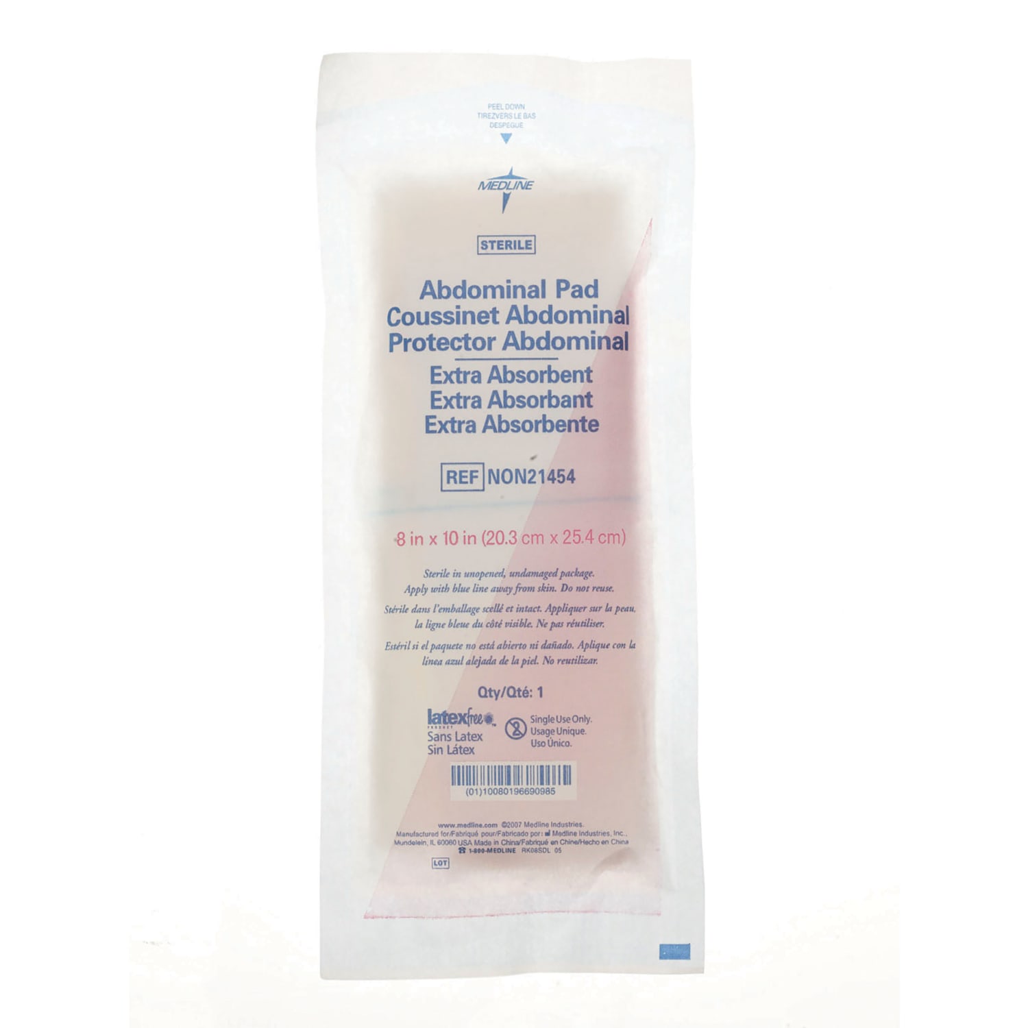Medline Sterile Abdominal Pads - - 8in Width x 10in Length - 360 / Carton