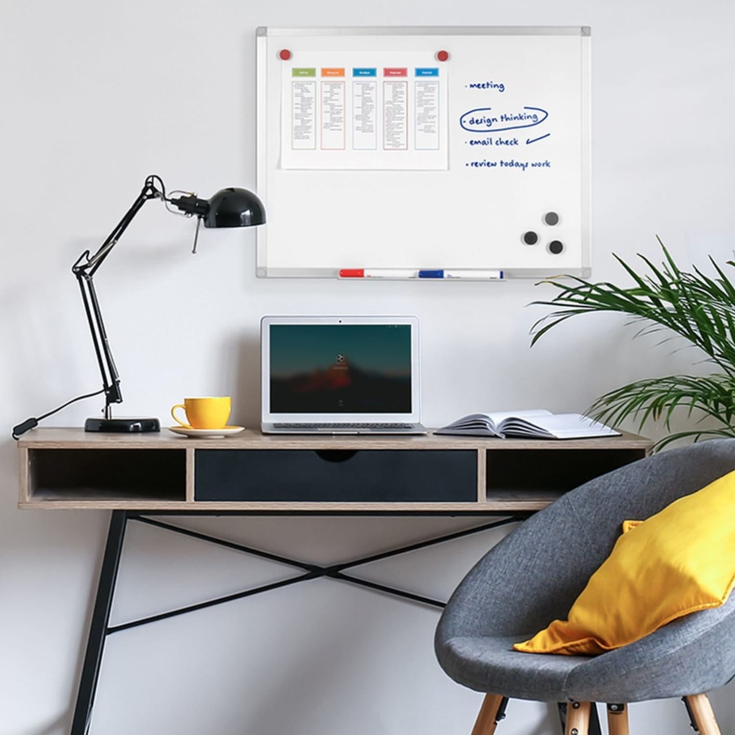 Bi silque Ayda Magnetic Dry-Erase Whiteboard, 48in x 36in, Aluminum Frame With Silver Finish - Image 5