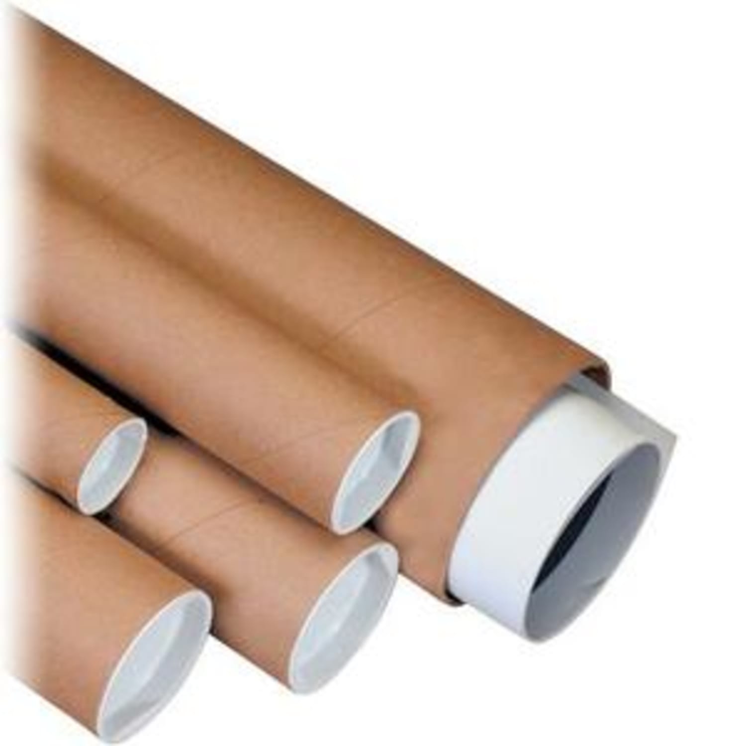 Partners Brand Kraft Mailing Tubes With Plastic Endcaps, 2in x 15in, Pack Of 50 - Image 6