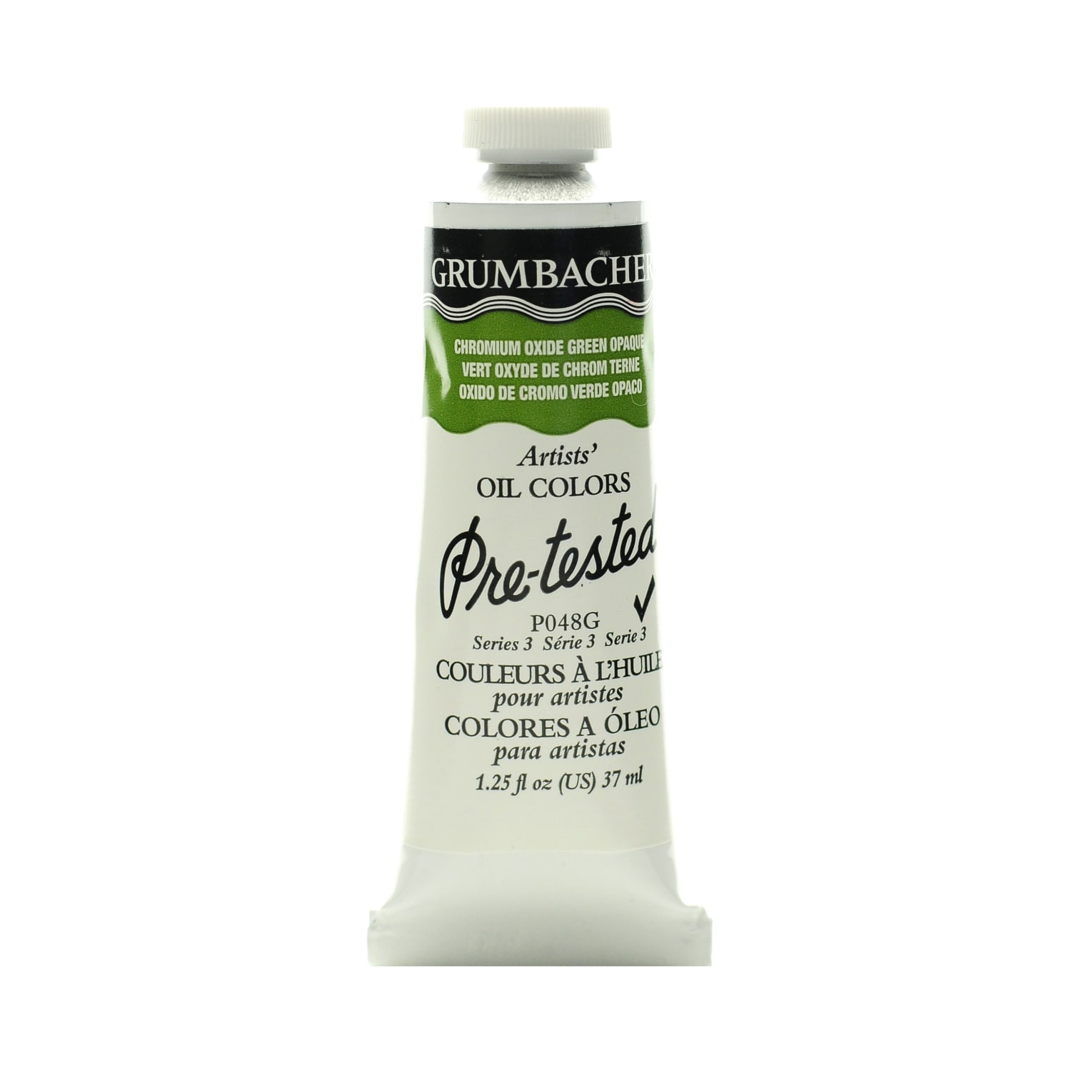 Grumbacher P048 Pre-Tested Artists Oil Colors, 1.25 Oz, Chromium Oxide Green (Opaque), Pack Of 2
