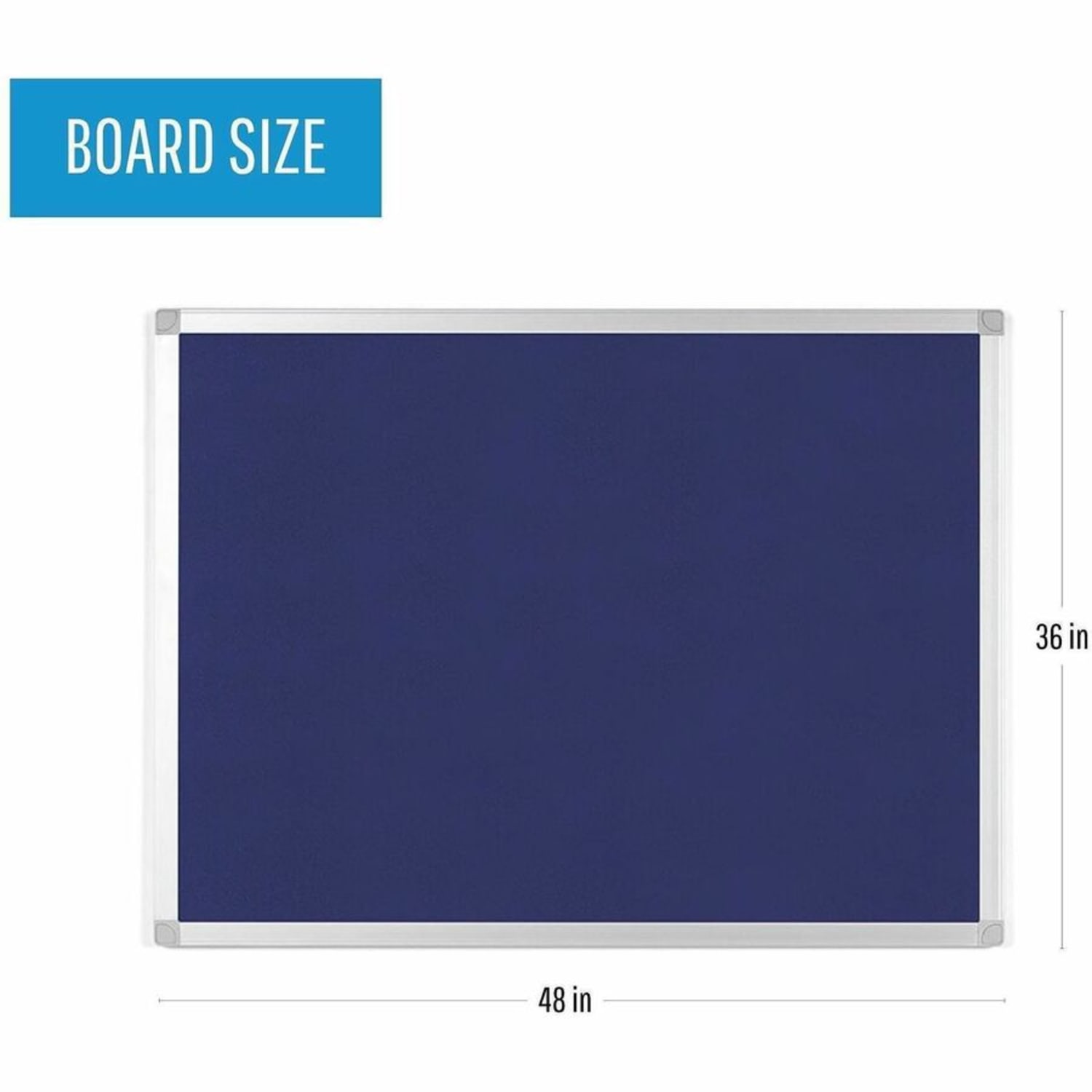 Bi silque Ayda Bulletin Board, 36in x 48in, Aluminum Frame With Blue/Silver Finish - Image 5