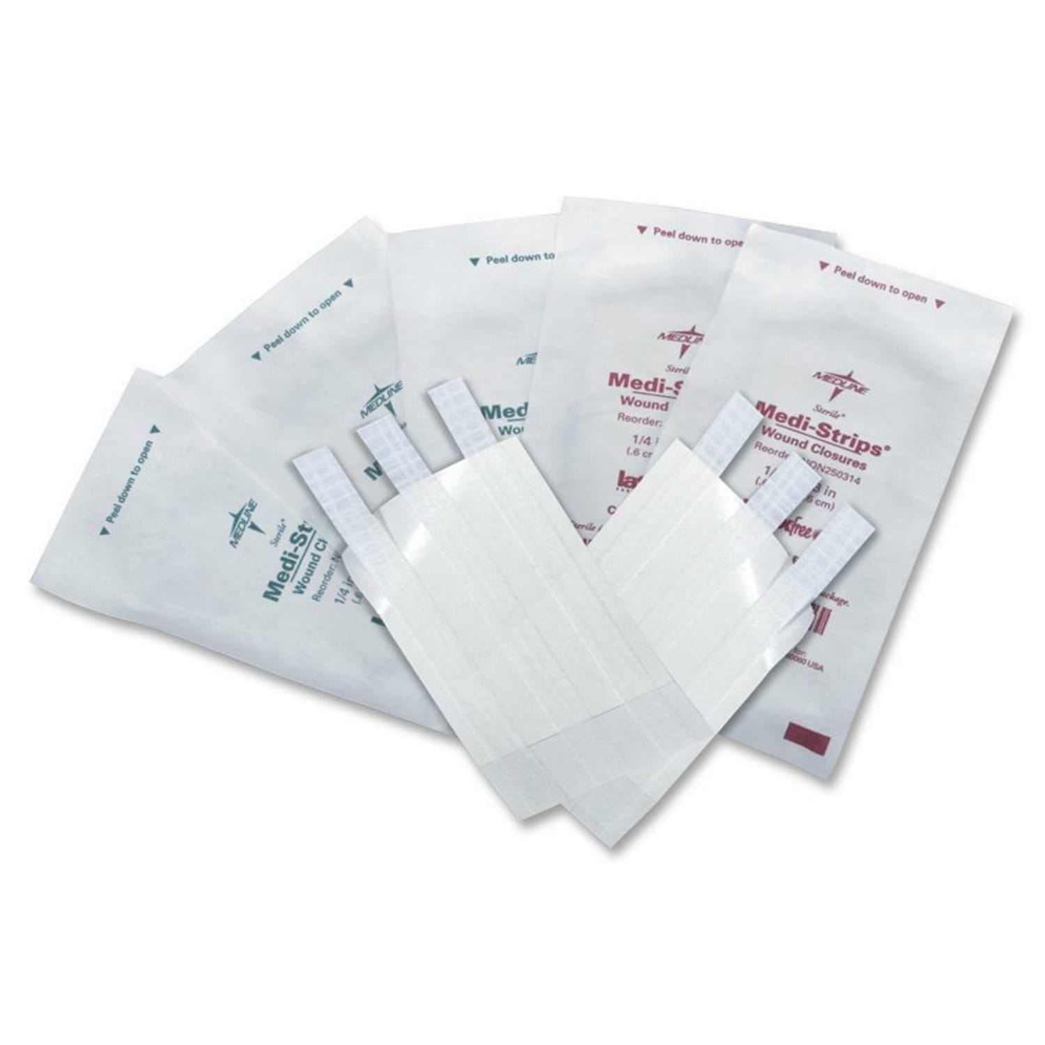 CURAD Sterile Medi-Strips Reinforced Wound Closures, 1/4in x 1 1/2in, White, 6 Per Pack, Box Of 50 Packs - Image 3