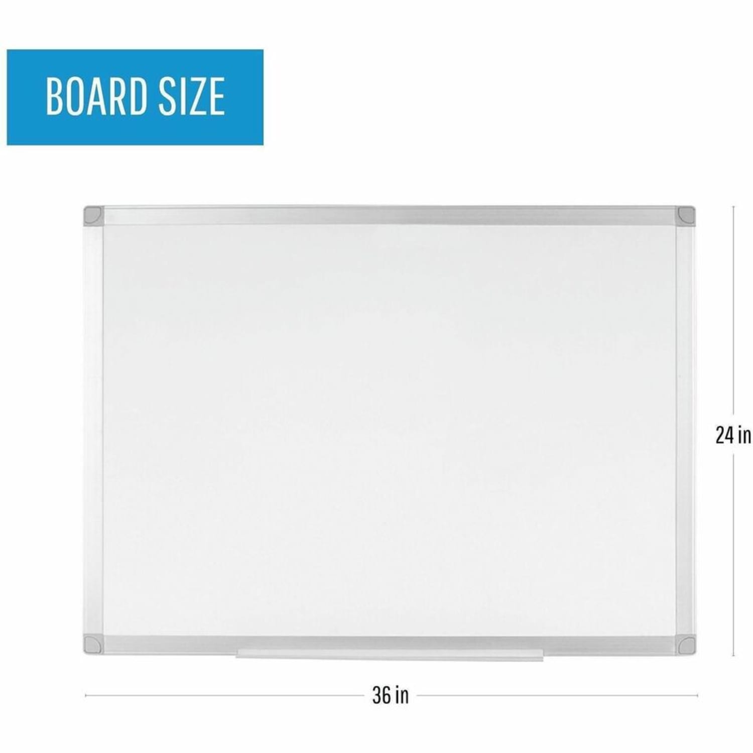 Bi silque Ayda Non-Magnetic Dry-Erase Whiteboard, 24in x 36in, Aluminum Frame With Silver Finish - Image 5