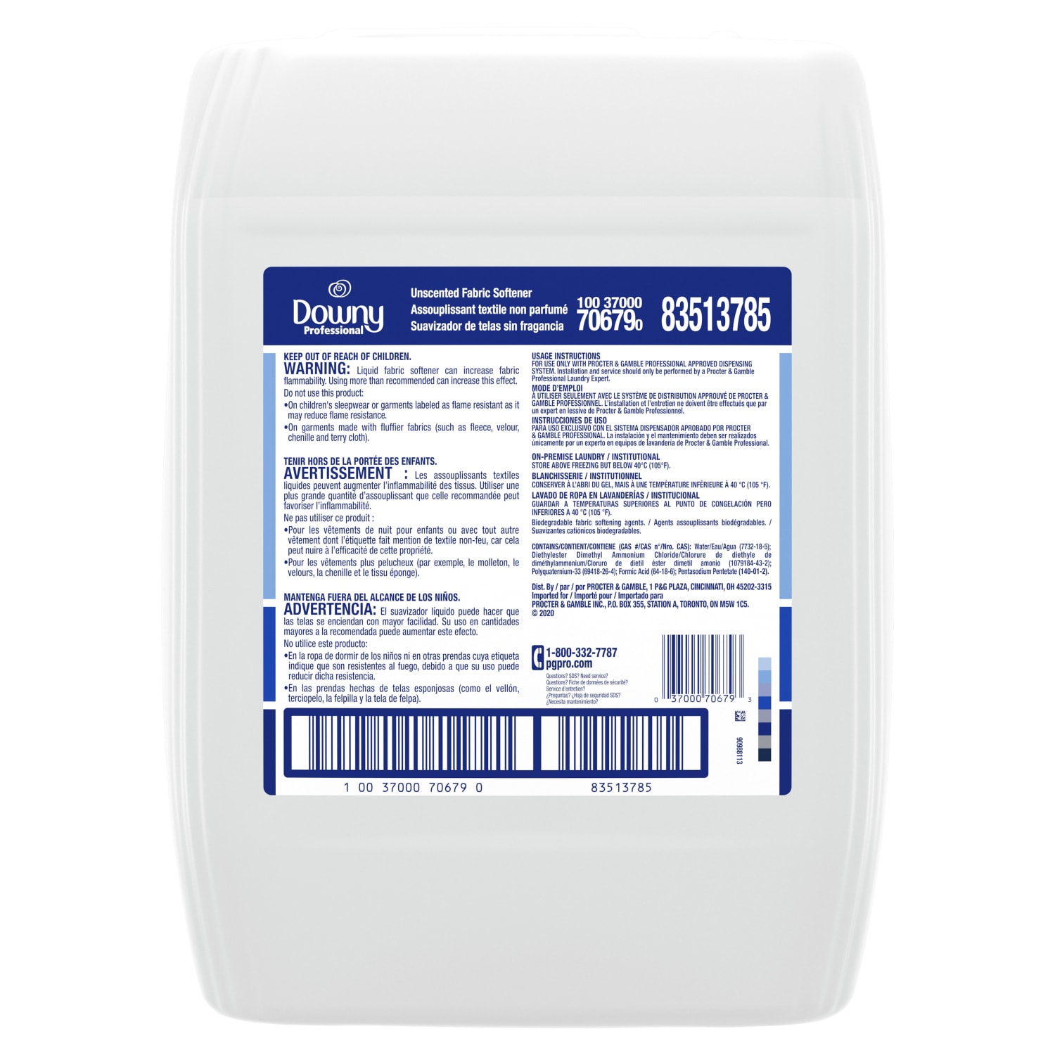 Downy Professional Fabric Softener, Unscented, 5 Gallon - Image 3