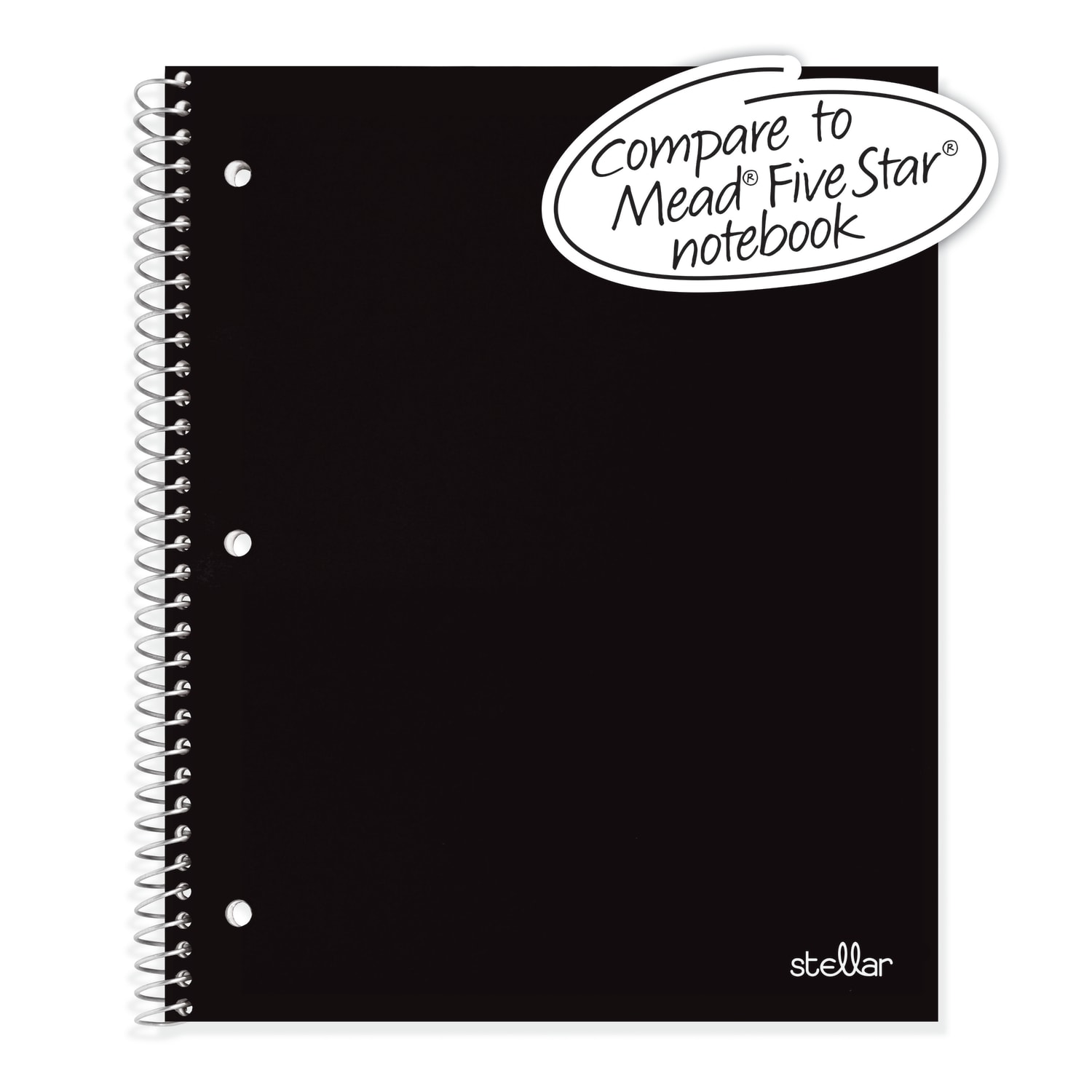 Office Depot Brand Stellar Poly Notebook, 8-1/2in x 11in, 1 Subject, College Ruled, 100 Sheets, Black - Image 3