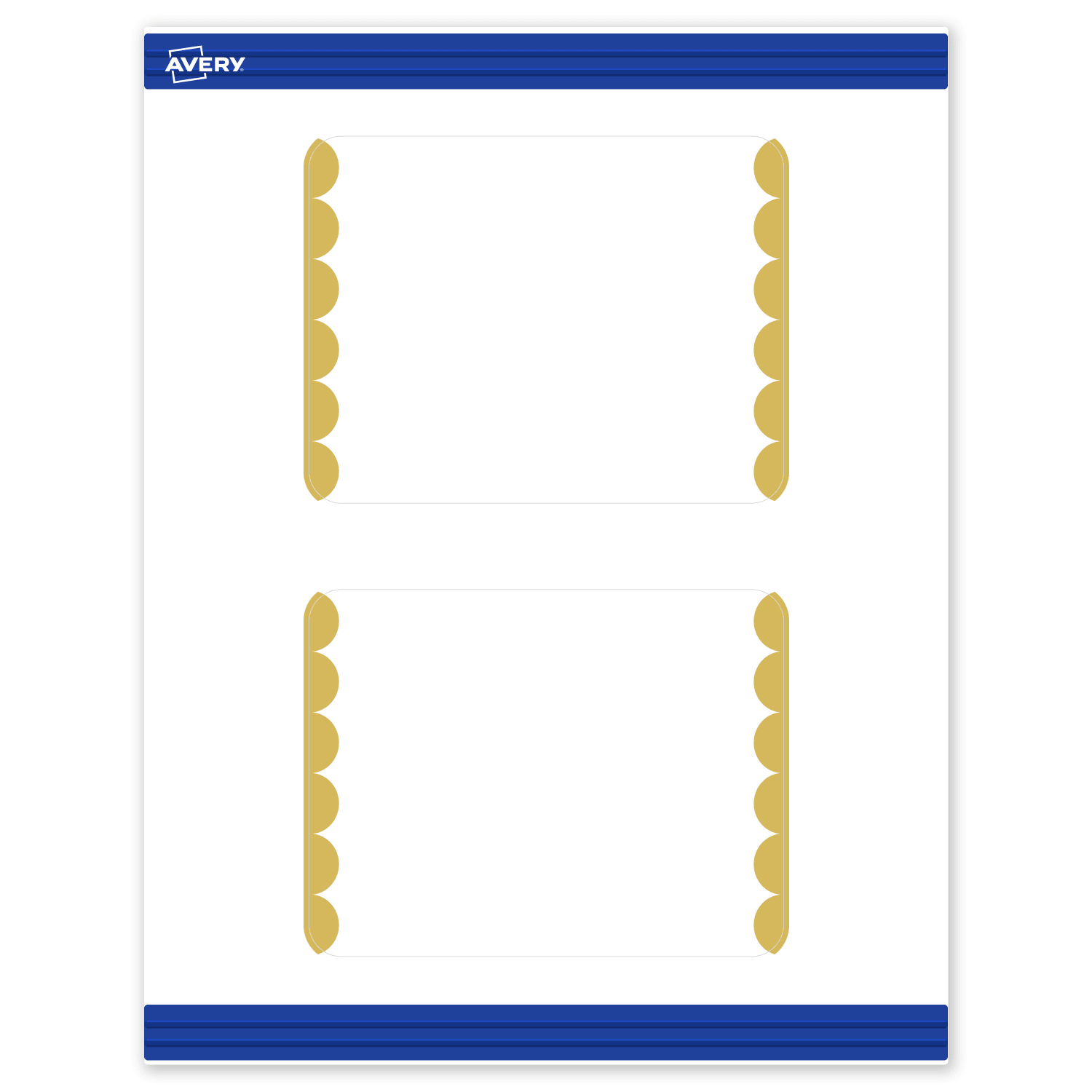 Avery Printable Postcards With Sure Feed Technology, 4.25in x 5-1/2in, Matte White With Preprinted Gold Dots Edge, Pack Of 20 - Image 3