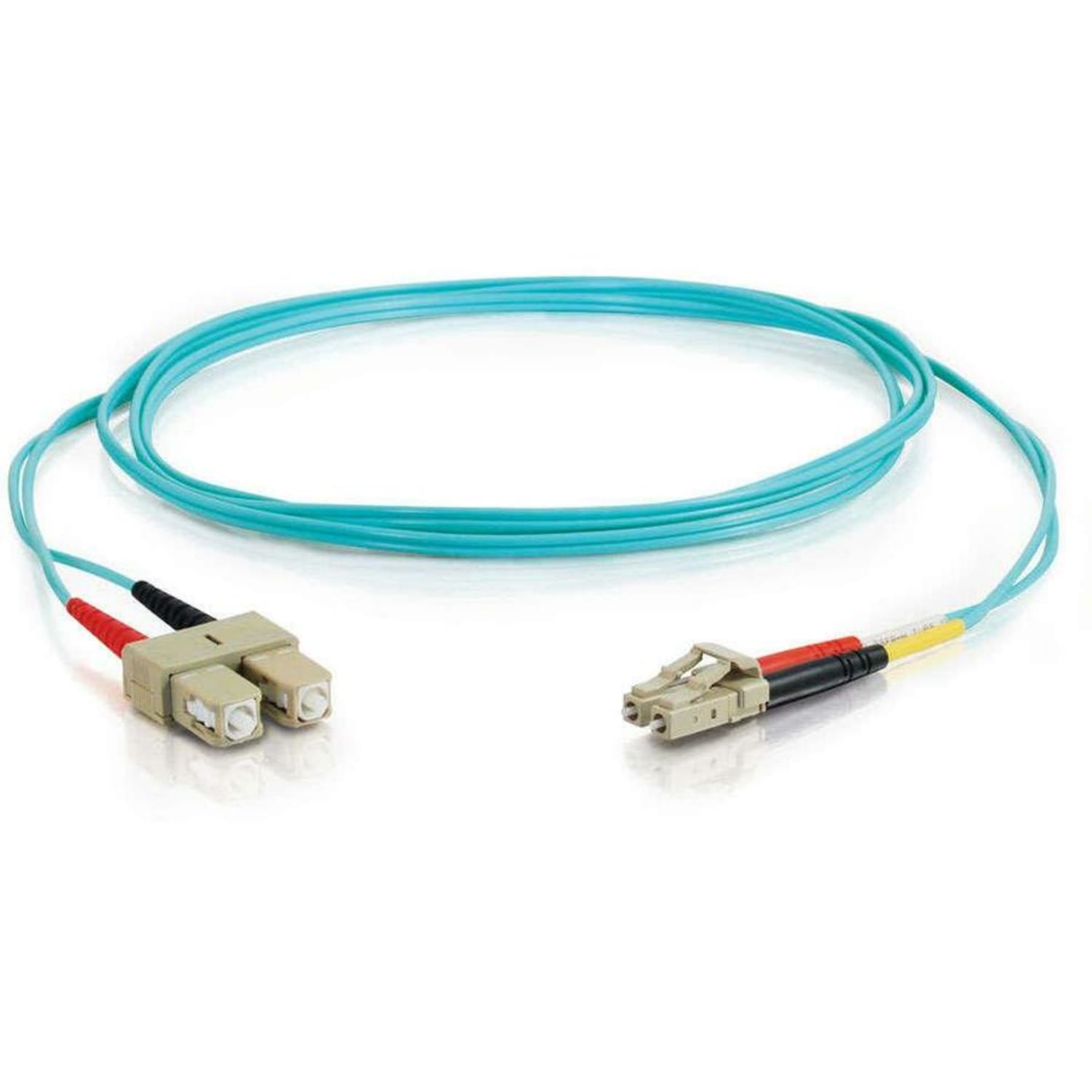 C2G 3m LC-SC 10Gb 50/125 OM3 Duplex Multimode Fiber Optic Cable (TAA Compliant) - Aqua - Patch cable - TAA Compliant - SC multi-mode (M) to LC multi-mode (M) - 3 m - fiber optic - duplex - 50 / 125 micron - OM3 - aqua - Image 4