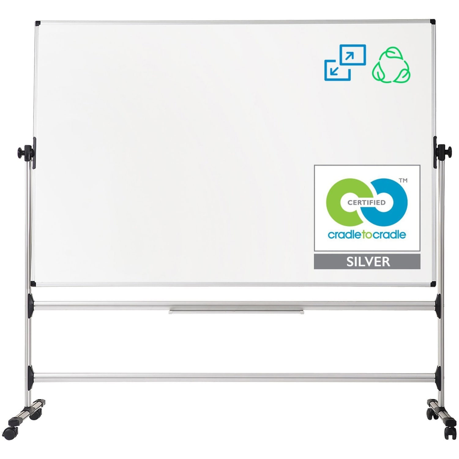 MasterVision Earth Melamine Non-Magnetic Dry-Erase Whiteboard Revolving Easel, 36in x 71in, White - Image 3