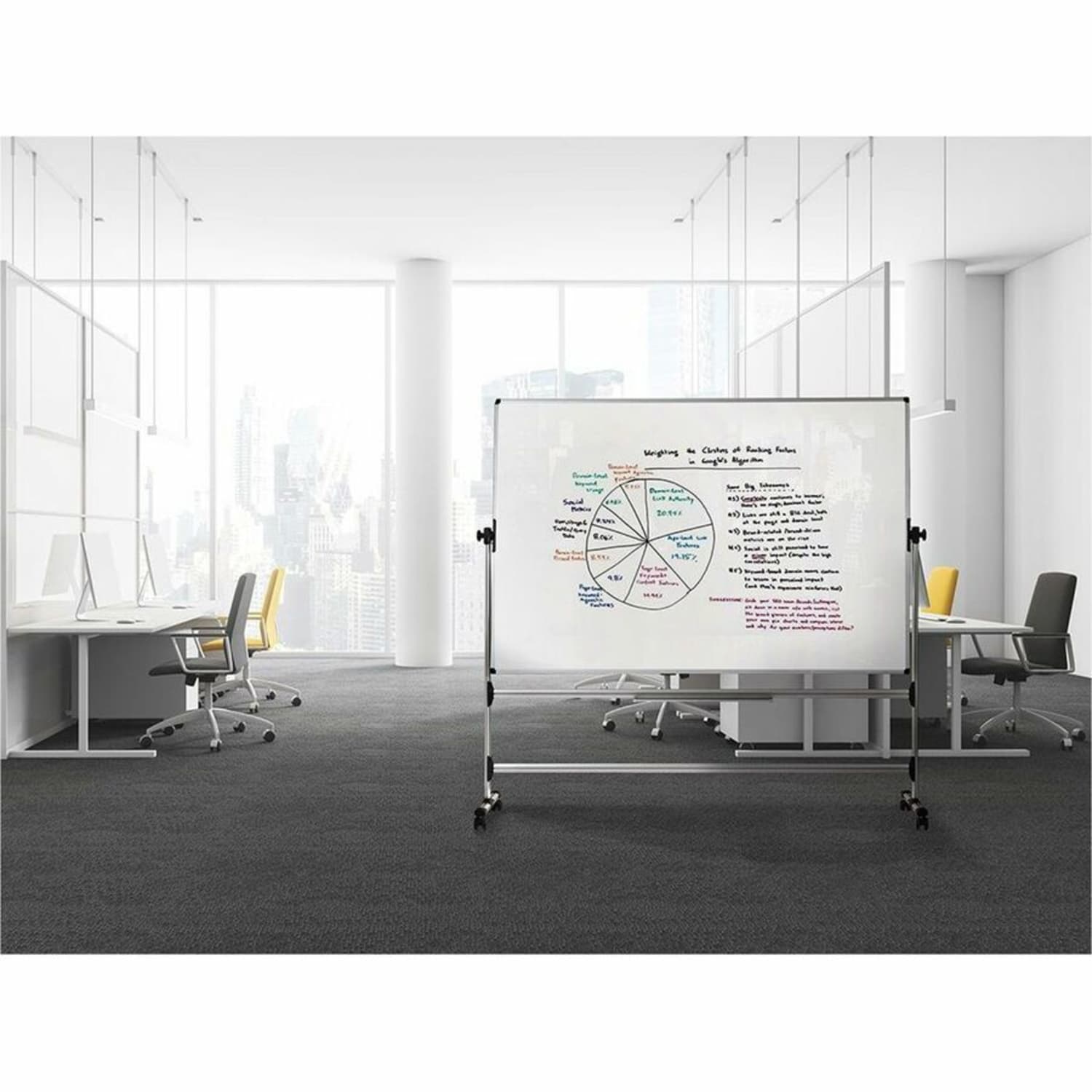 MasterVision Earth Melamine Non-Magnetic Dry-Erase Whiteboard Revolving Easel, 36in x 71in, White - Image 6