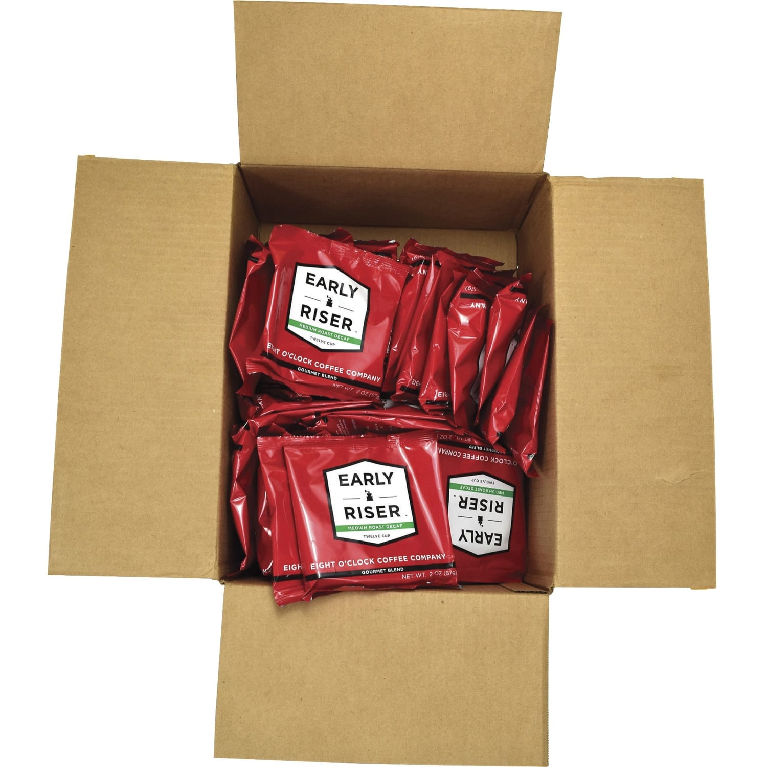 Eight O-Clock Early Riser Coffee 12-Cup Filter Pouches, Medium Roast, Decaffeinated, Case Of 48 Pouches - Image 5