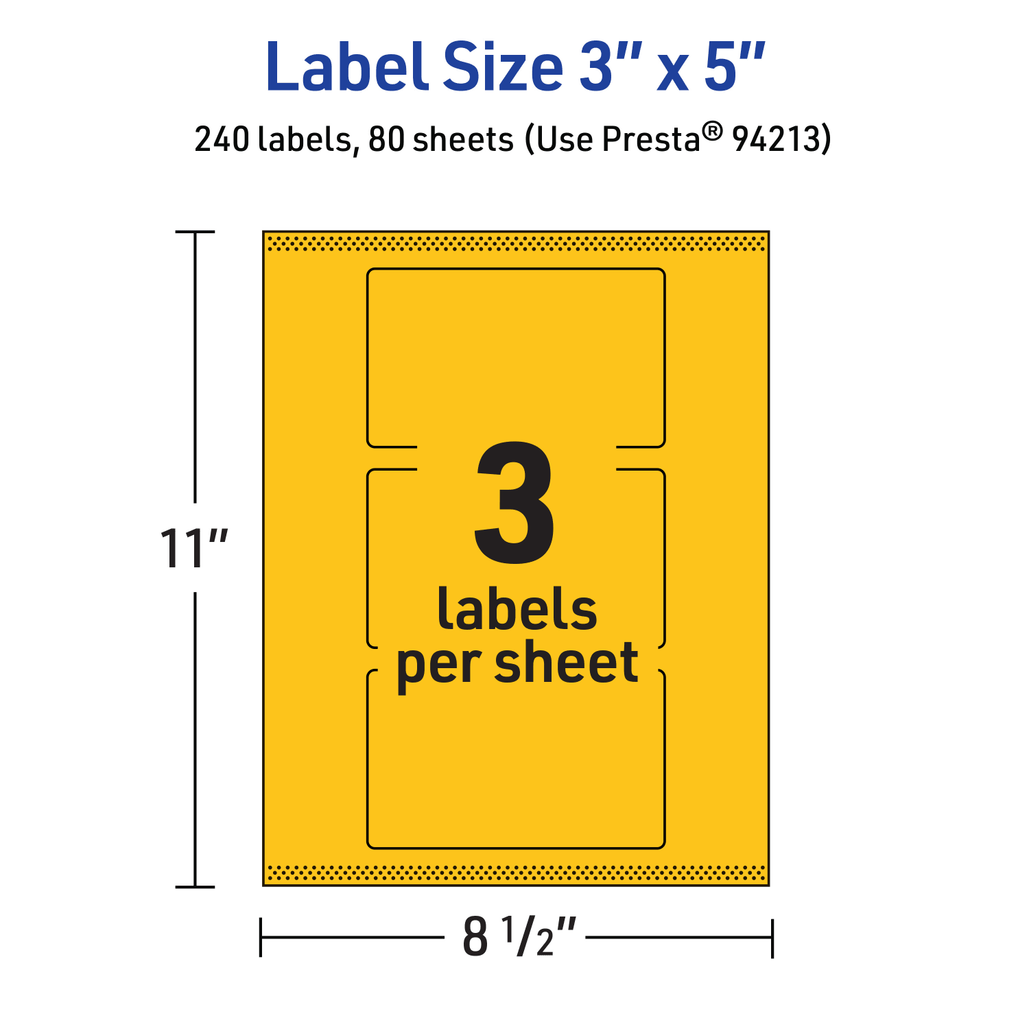 Avery Print-To-The-Edge Labels With Sure Feed Technology And Easy Peel, 94213-BYP80, Rectangle, 3in x 5in, Matte Bright Yellow, Pack of 240 - Image 6