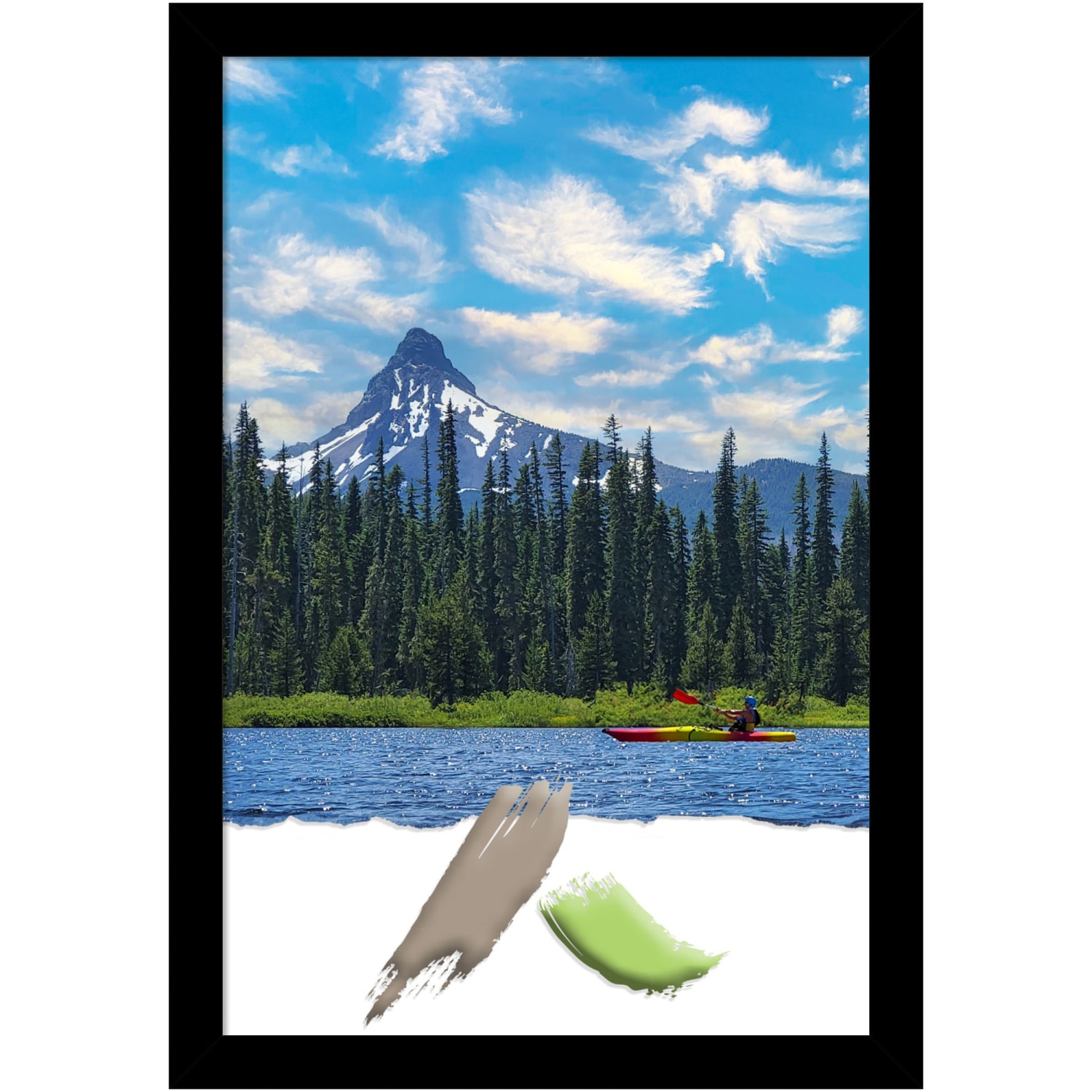 Amanti Art Basic Narrow Wood Picture Frame, 27in x 39in, Opening Size 24in x 36in, Black