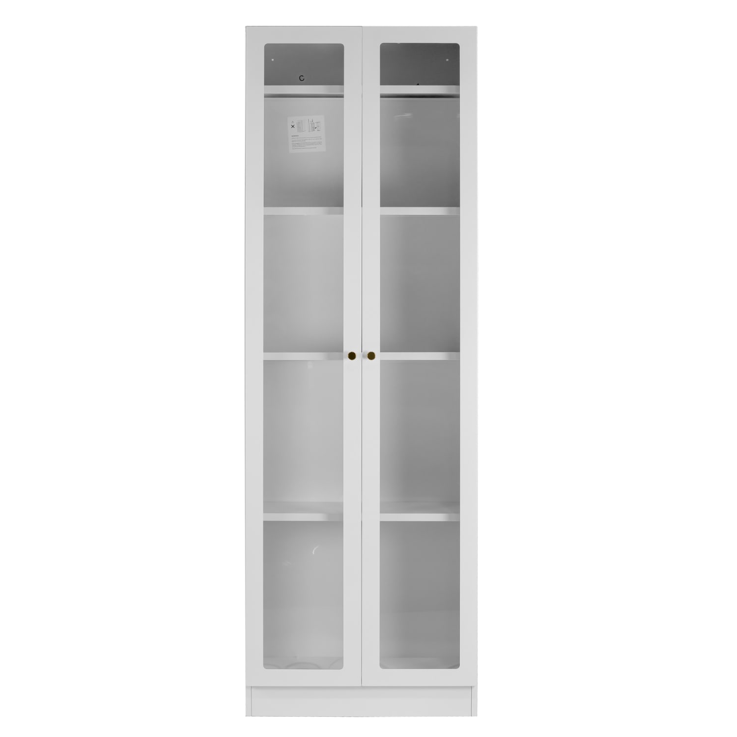 Glamour Home Avidan 24inW 5-Shelf Metal Cabinet With Doors, White - Image 3