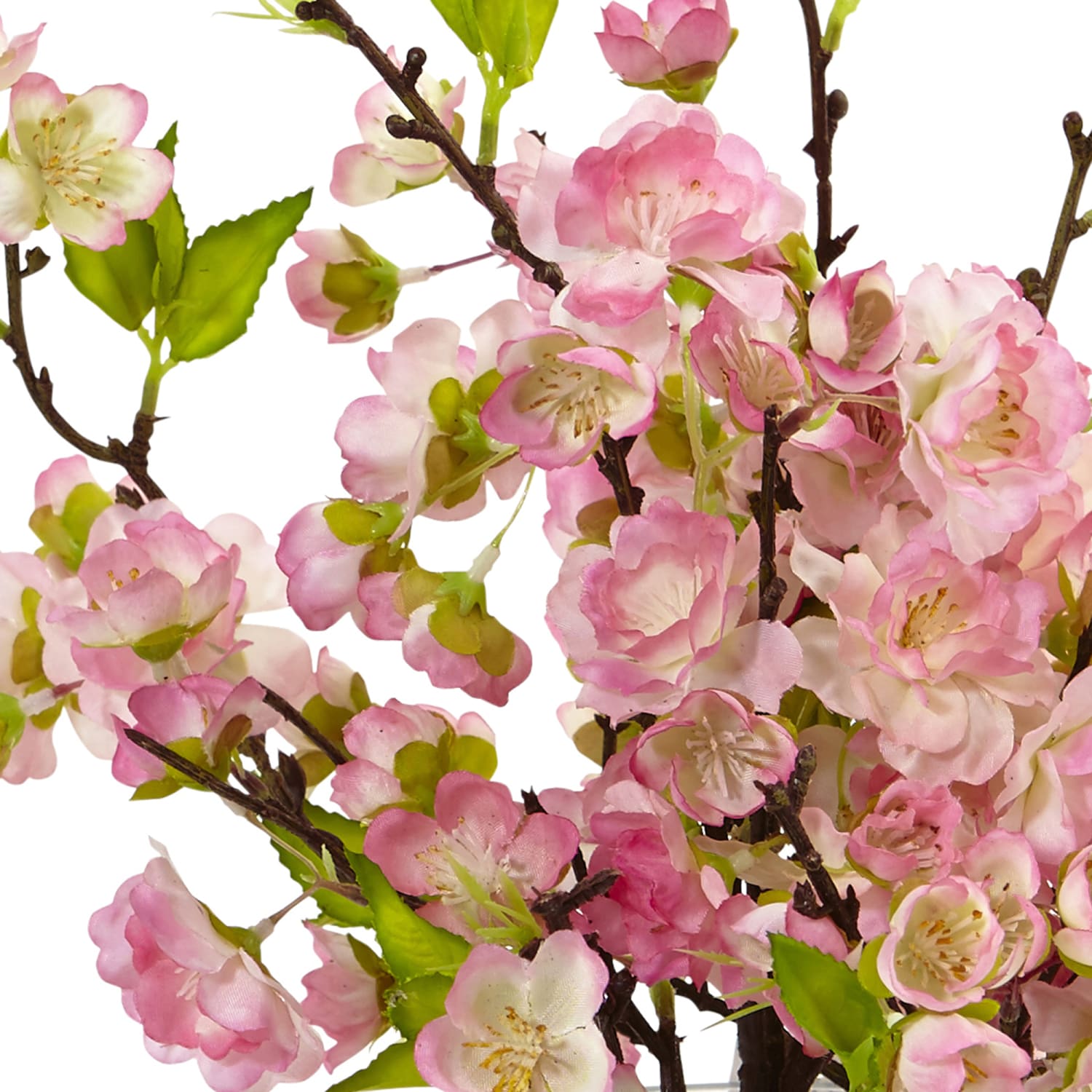 Nearly Natural Cherry Blossom 14inH Plastic Floral Arrangement With Large Vase, 14inH x 12inW x 12inD, Pink - Image 3