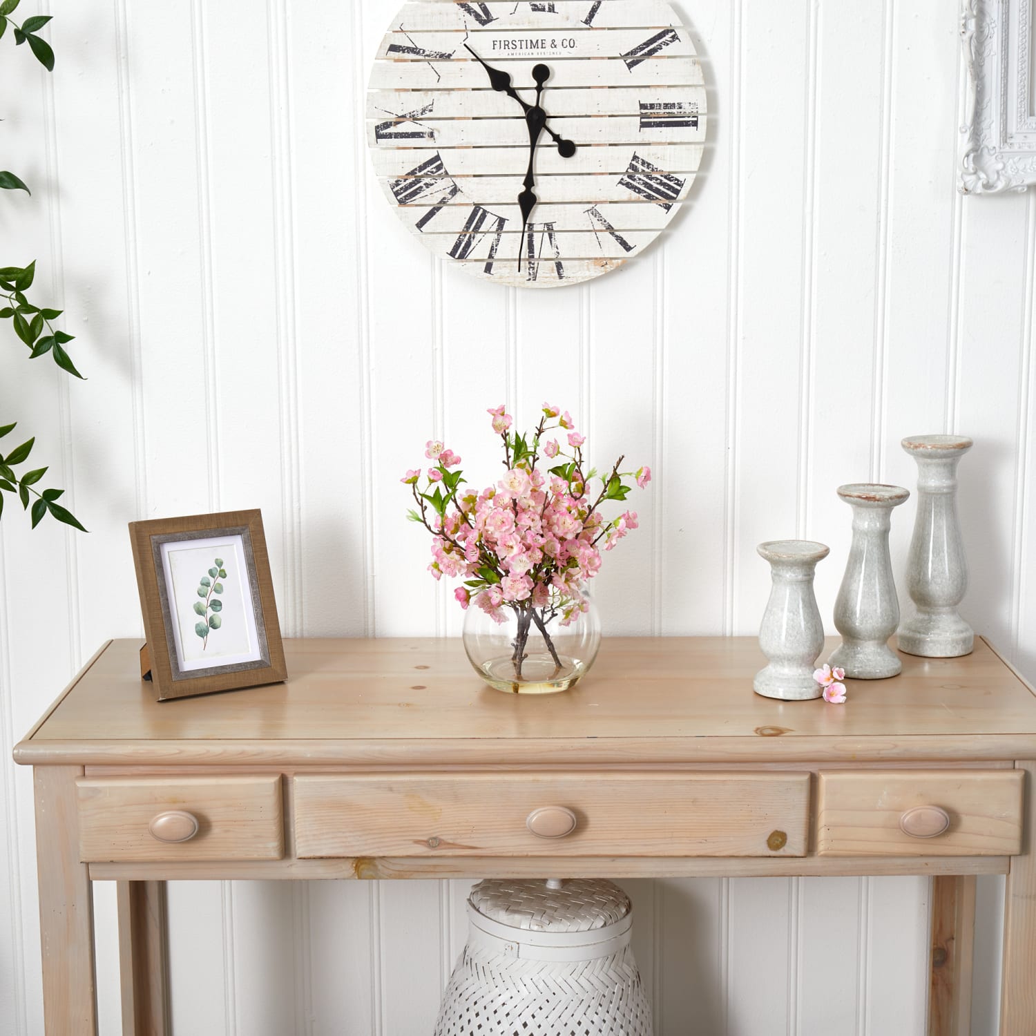 Nearly Natural Cherry Blossom 14inH Plastic Floral Arrangement With Large Vase, 14inH x 12inW x 12inD, Pink - Image 6