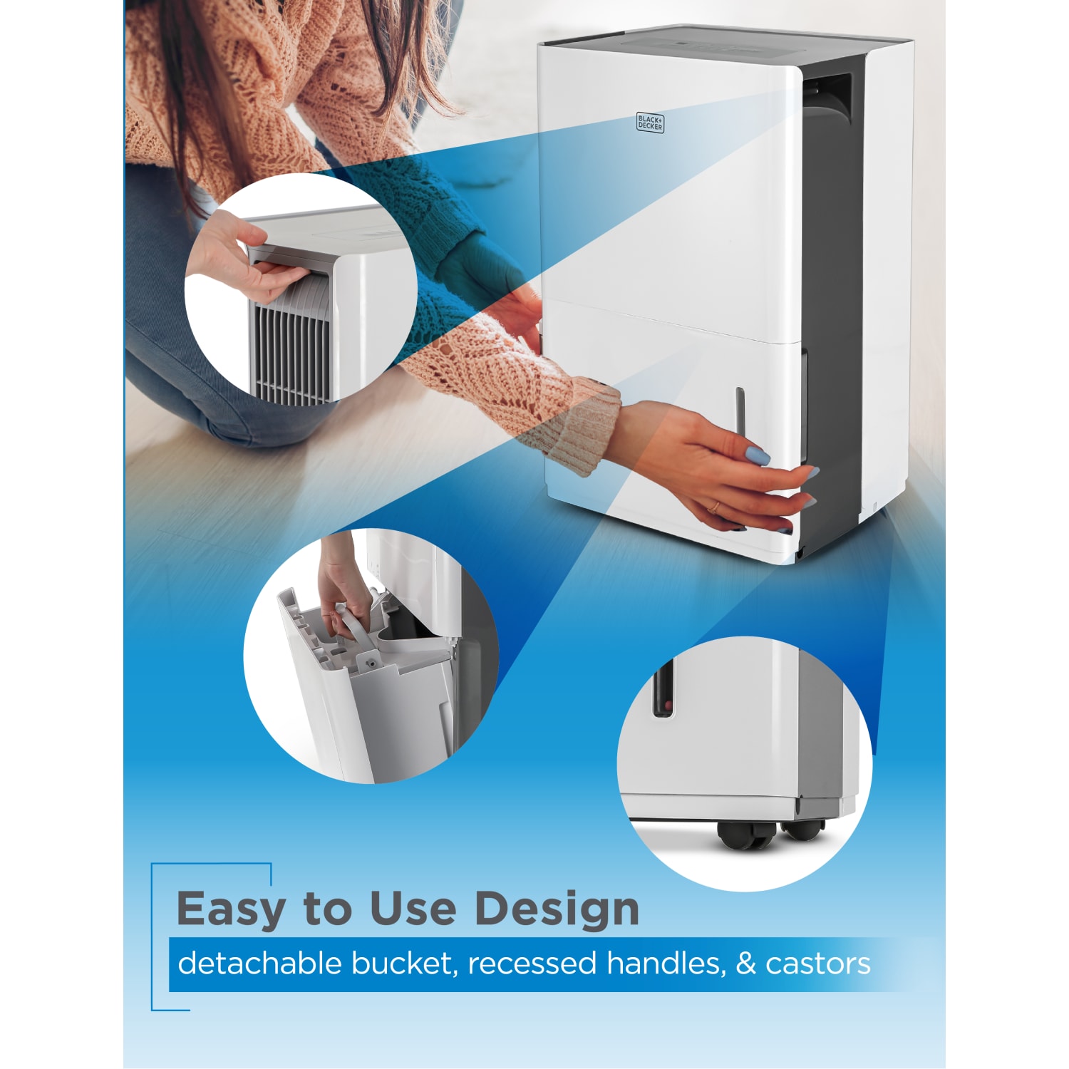 BLACK+DECKER Portable Dehumidifier, 30 Pints, 19-3/4inH x 15-1/4inW x 10-1/4inD - Image 6