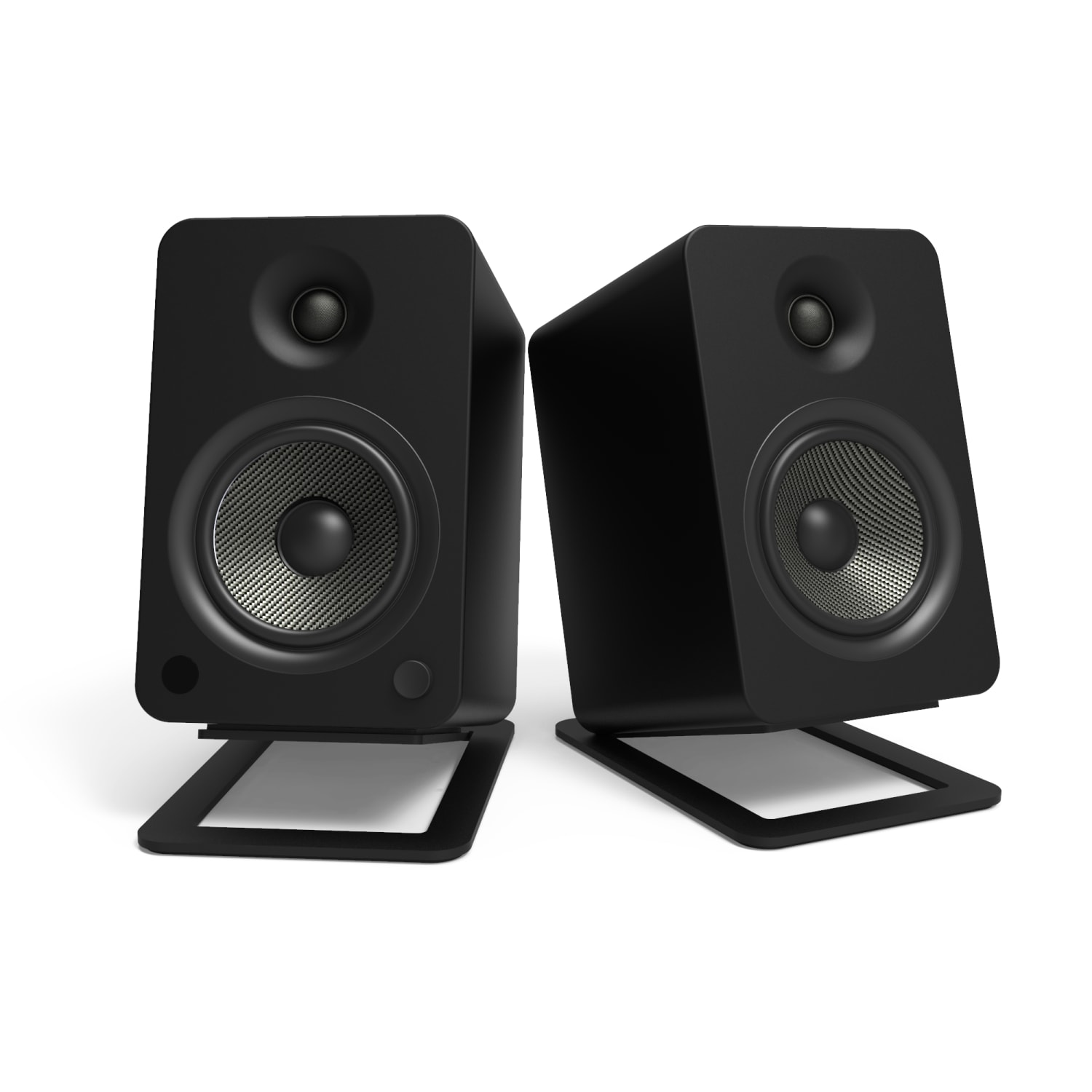 Kanto S6 Tilted Desktop Speaker Stands for Large Speakers - Black (Pair) - 40 lb Load Capacity - 2.40in Height x 7in Width x 9.70in Depth - Desktop - Steel, Foam - Black - Image 5