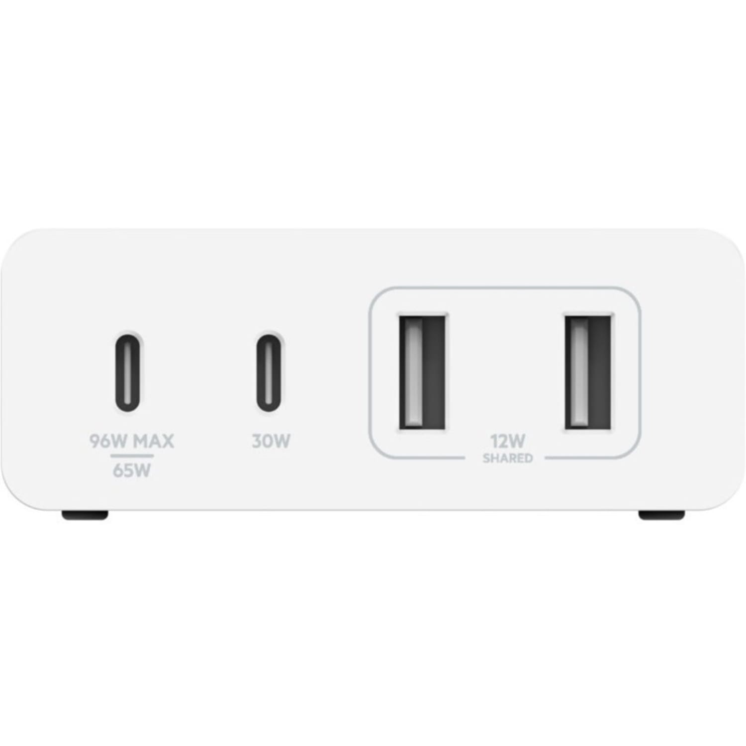 Belkin 108W 4-Port GaN Charger - 2xUSB-A, 2xUSB-C (108W Total) - 2m/6.6ft Power Cord - White - 108 W - White - Image 4
