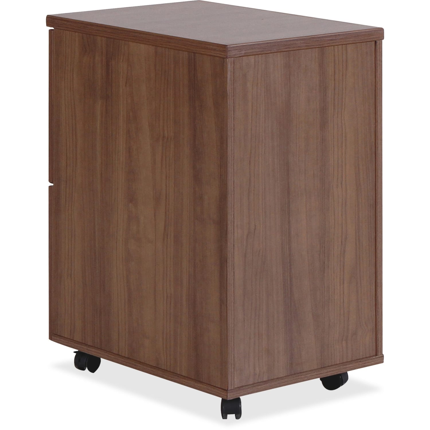 Lorell Essentials 22inD Vertical 2-Drawer Mobile Pedestal File Cabinet, Walnut - Image 5
