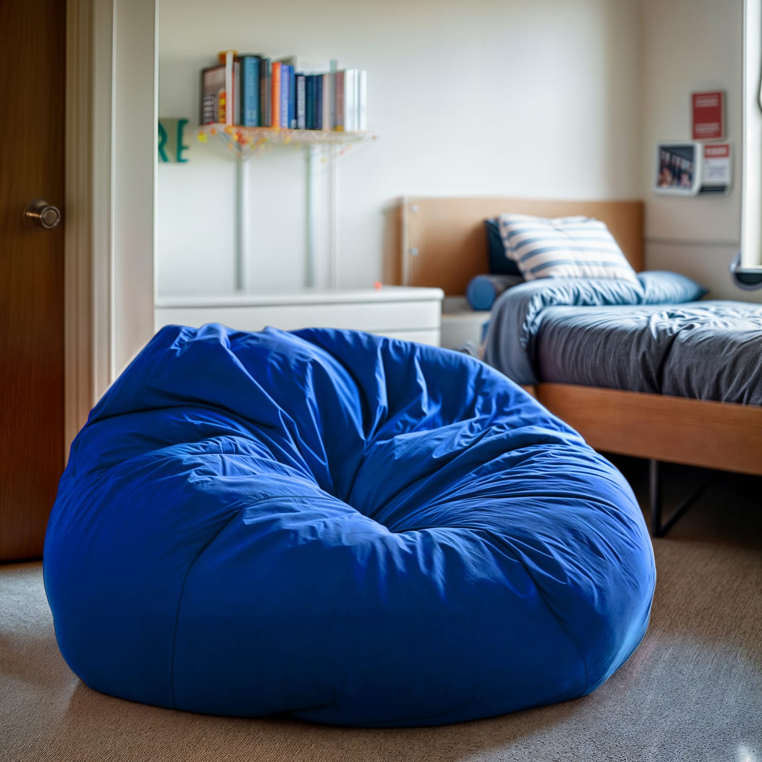 Flash Furniture Oversized Bean Bag Chair For Kids And Adults Royal Blue PopularChairscom