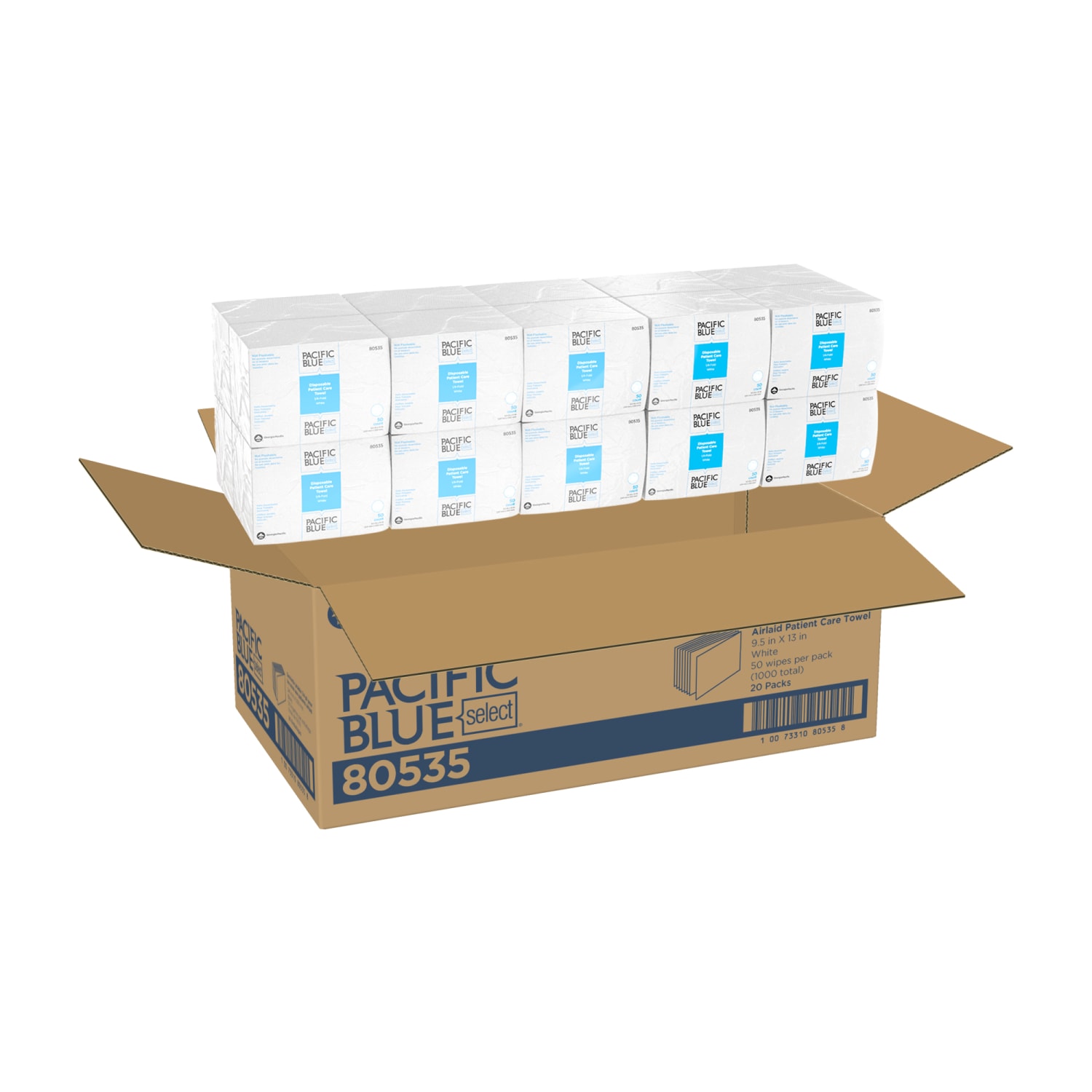 Pacific Blue Select A400 Disposable Patient Care Washcloth, 20 Sheets Per Container, Case Of 20 - Image 4