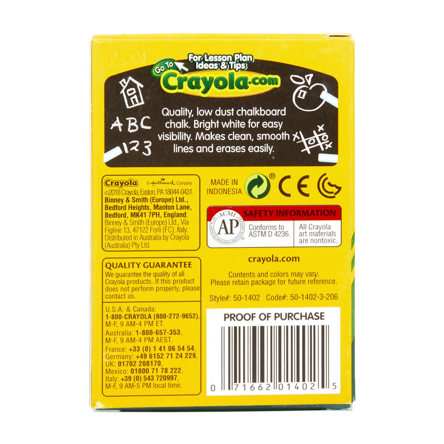 Crayola Anti-Dust Chalkboard Chalk, 3/8in, White, 12 Sticks Per Box, Set Of 24 Boxes - Image 4