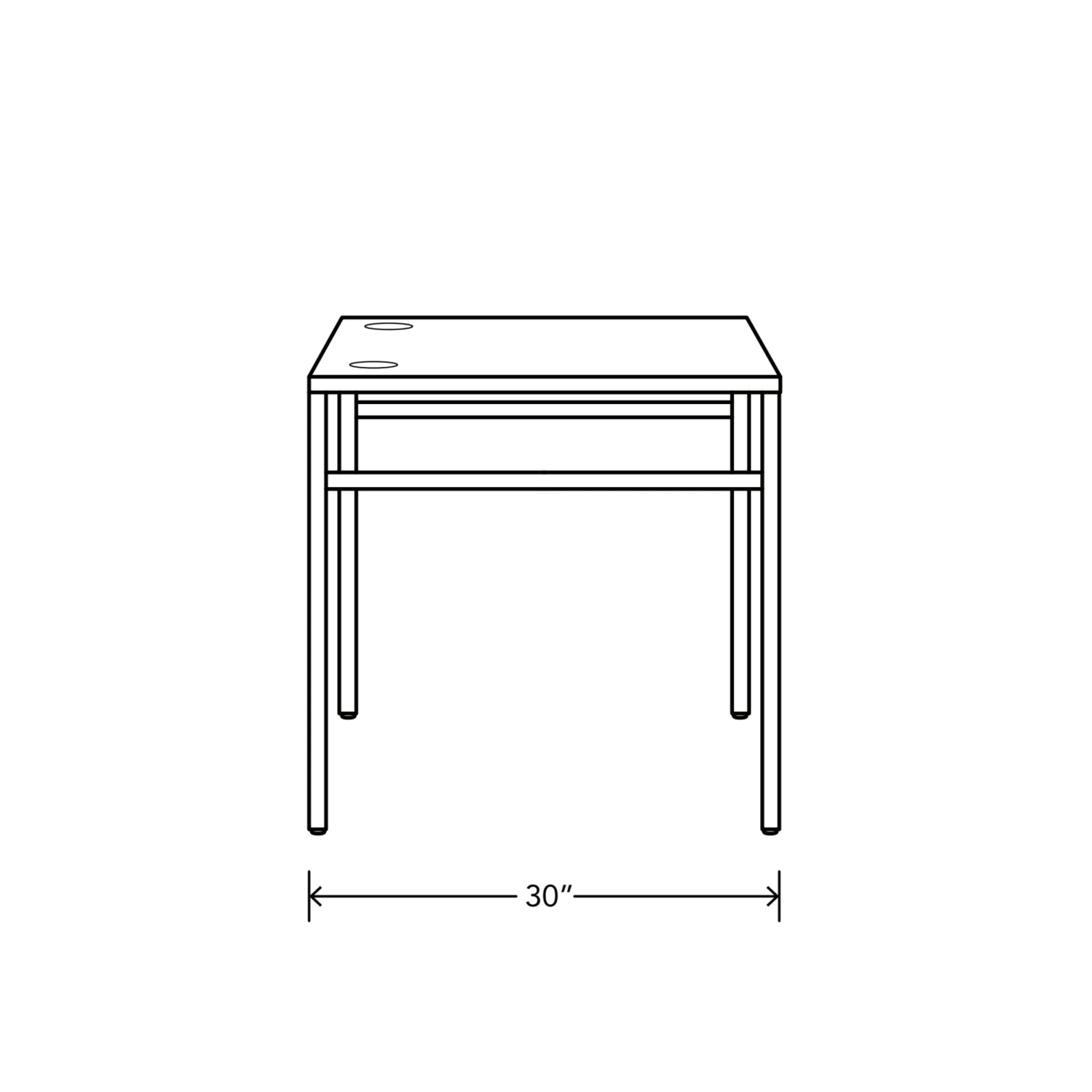 HON Mod 66inW Table Computer Desk, Desert Oak/Silver - Image 4